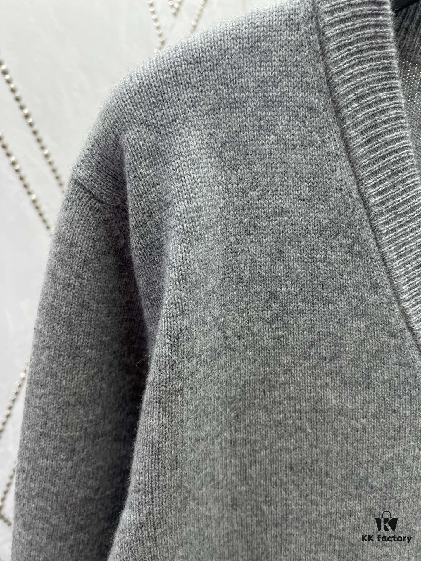 69313ff6908475d562cd9bd3 G House 25SS New Arrival Wool Cashmere Blend Knit Cardigan Featuring Refreshed Brand Pattern with Color-Contrast Bright Pink Accents, Creating Delicate Intarsia Effects on Front and Back