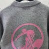 69314007908475d562cd9bd8 G House 25SS New Arrival Wool Cashmere Blend Knit Cardigan Featuring Refreshed Brand Pattern with Color-Contrast Bright Pink Accents, Creating Delicate Intarsia Effects on Front and Back