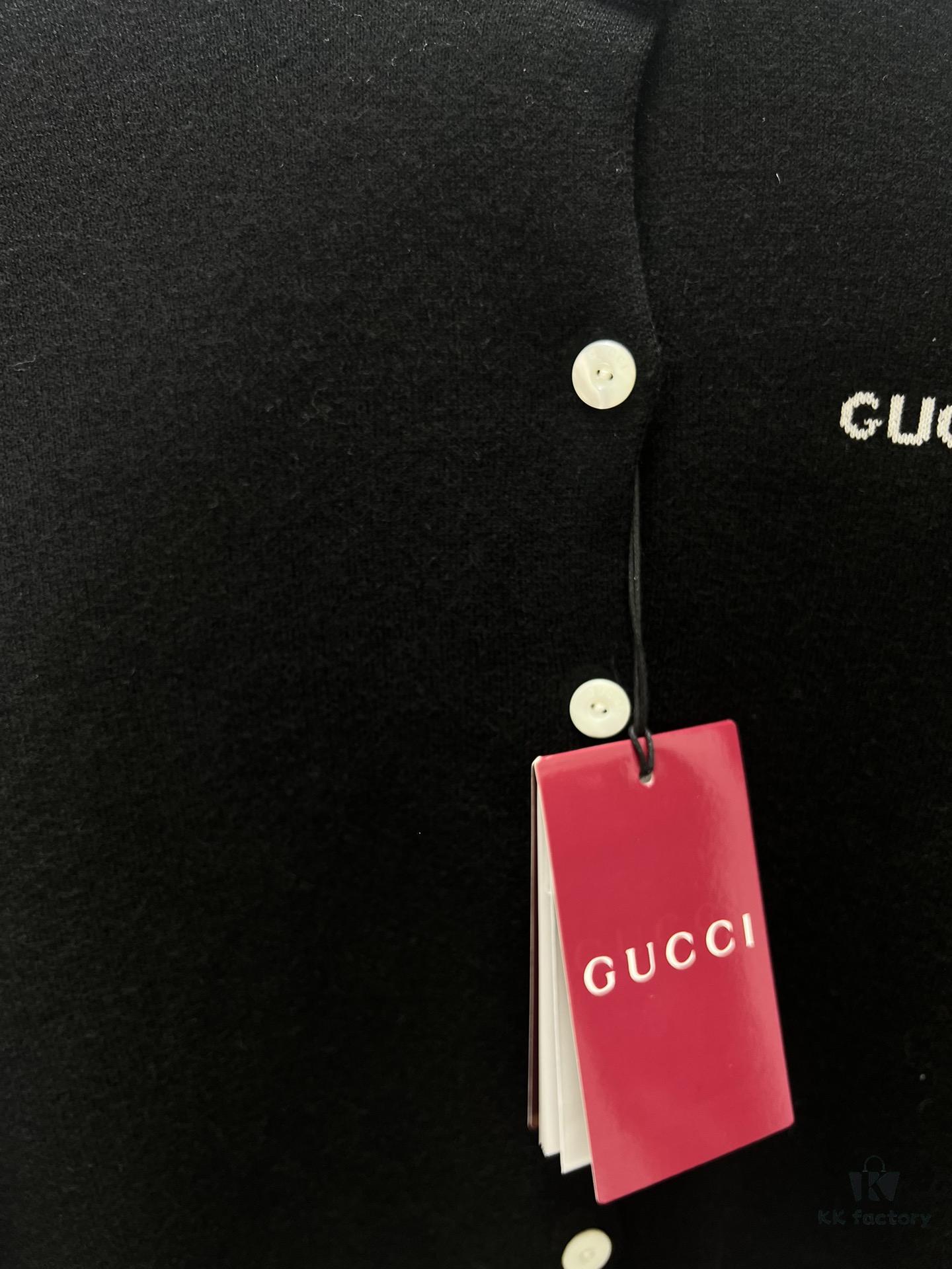 69314015908475d562cd9bdd Gucci 25SS New Arrival Wool Blend Jacquard Top with Decorative Gucci Intarsia on Front