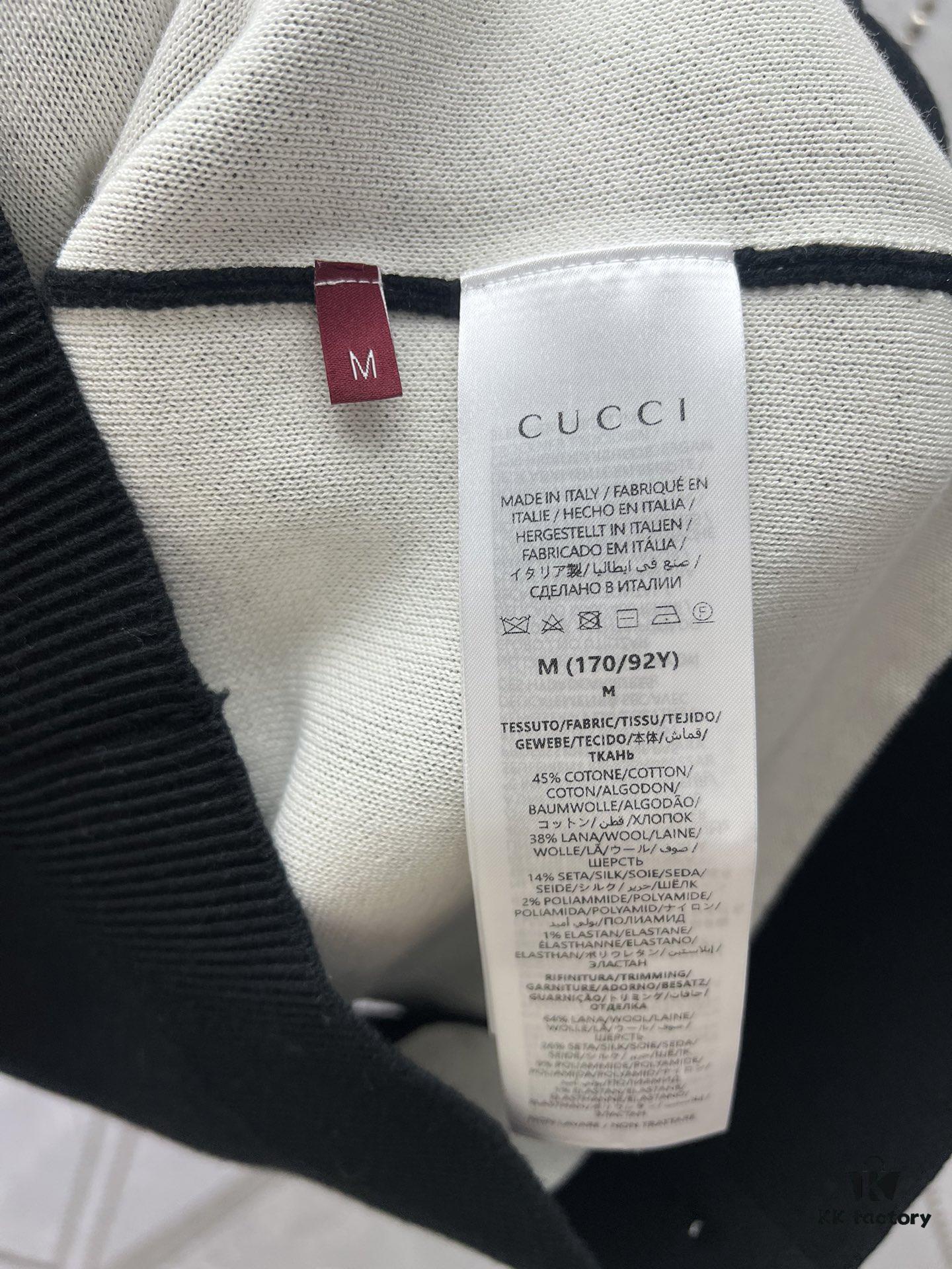 6931401d908475d562cd9be1 Gucci 25SS New Arrival Wool Blend Jacquard Top with Decorative Gucci Intarsia on Front