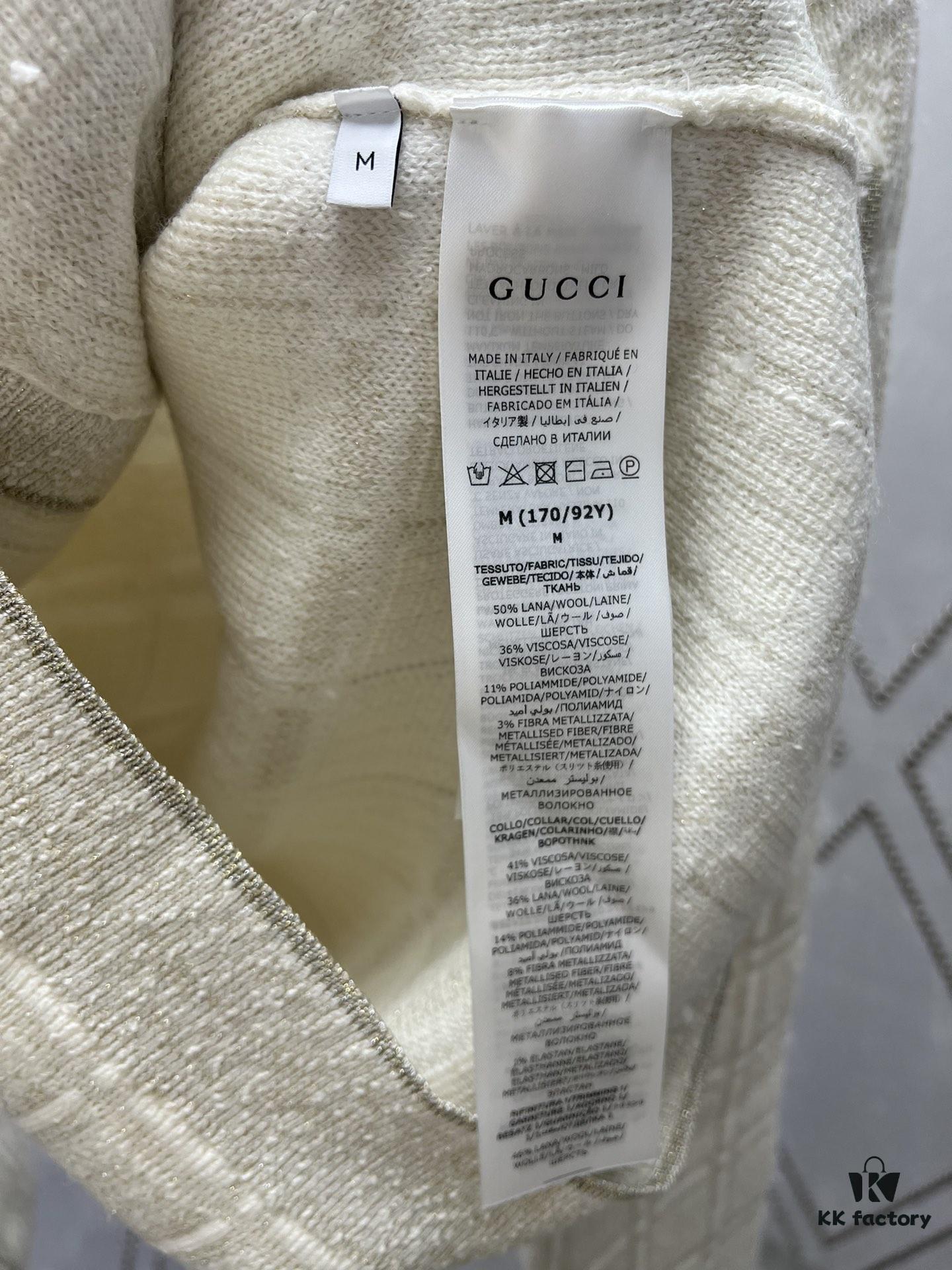 693140e5908475d562cd9c16 Gucci 25SS New Arrival Polo Dress Crafted from Premium Wool with Metallic Thread Tartan Jacquard Fabric, Featuring Interlocking Double G Round Buttons Front Closure