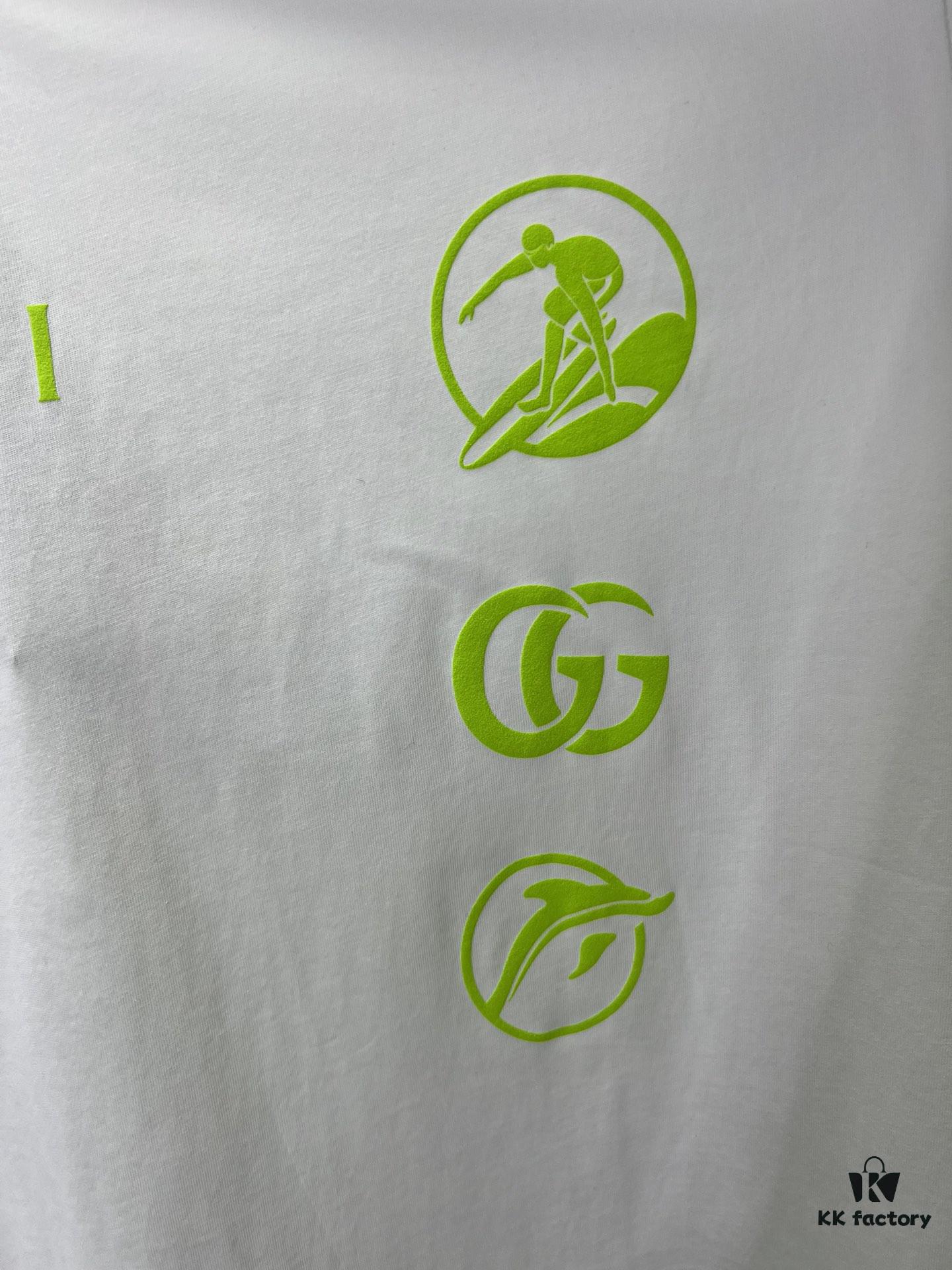 6931411c908475d562cd9c20 Gucci 25SS New Arrival Oversized T-Shirt Crafted from Garment-Dyed Knit Cotton, Featuring Gucci Logo Print on the Front and Gucci Surfer Print on the Back