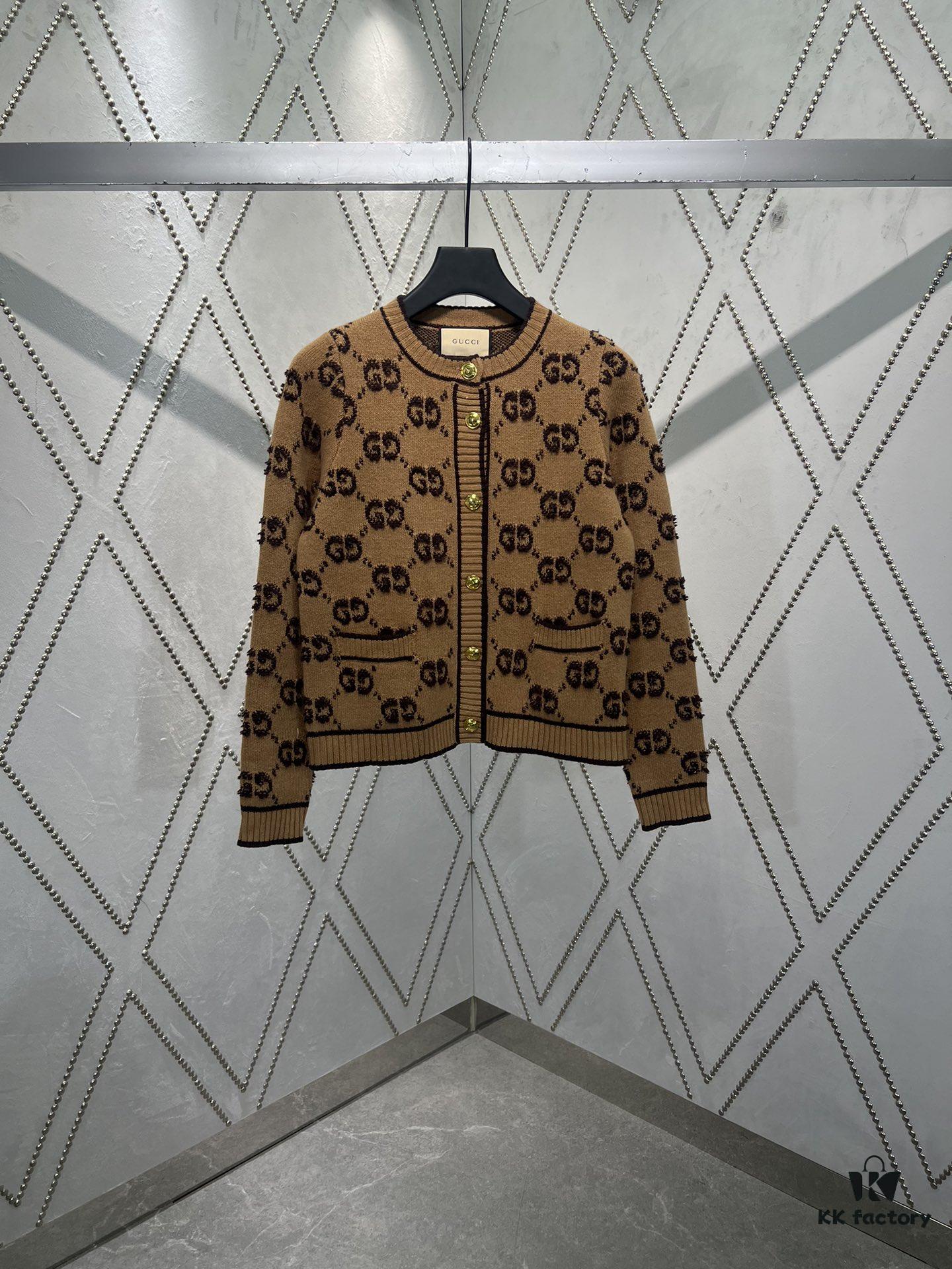 69314207908475d562cd9c4c G House 25SS New Arrival Cardigan Made from GG Wool Bouclé Yarn Blend Jacquard Fabric. High Version!