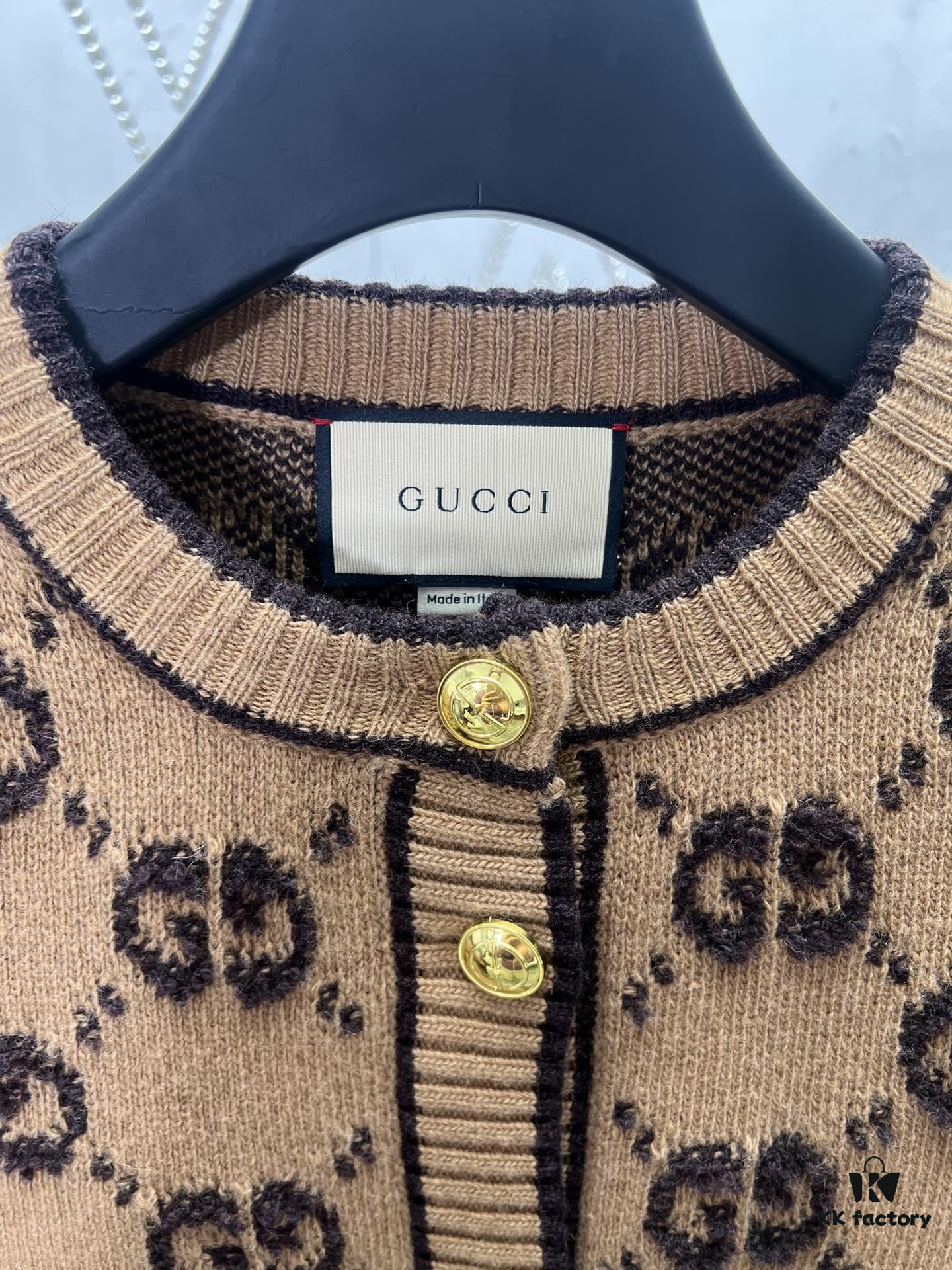 6931420d908475d562cd9c4d G House 25SS New Arrival Cardigan Made from GG Wool Bouclé Yarn Blend Jacquard Fabric. High Version!