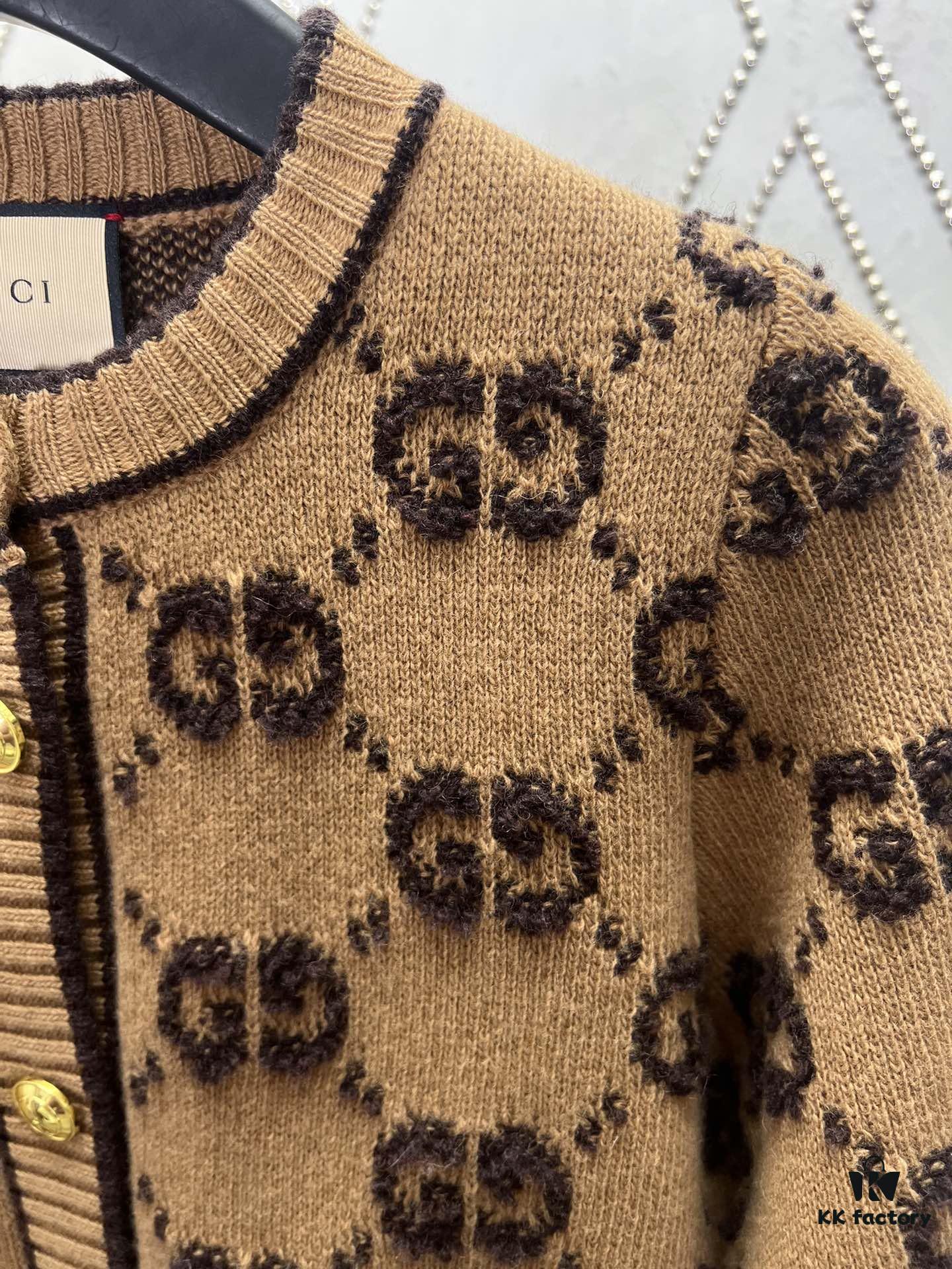 6931420f908475d562cd9c4f G House 25SS New Arrival Cardigan Made from GG Wool Bouclé Yarn Blend Jacquard Fabric. High Version!