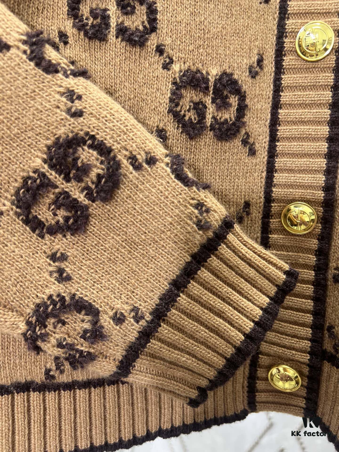 69314215908475d562cd9c50 G House 25SS New Arrival Cardigan Made from GG Wool Bouclé Yarn Blend Jacquard Fabric. High Version!