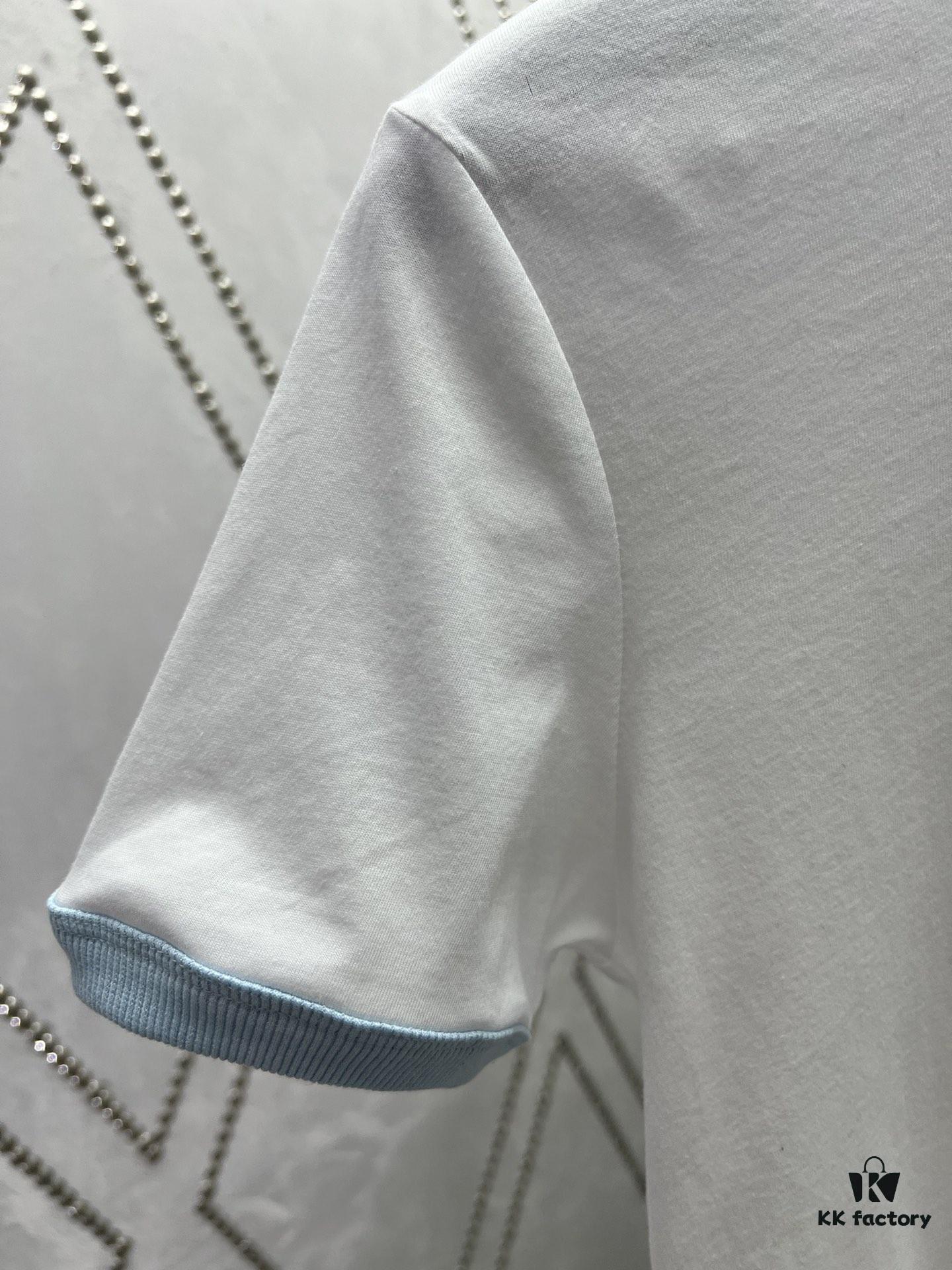 Gucci 25SS Early Spring New Arrival Minimalist Classic Embroidered Double G Letter Print Round Neck