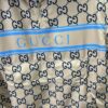 69314258908475d562cd9c66 G House 25SS New Arrival Woven Athletic Hooded Long-Sleeve Half-Zip Pullover Jacket with All-Over Double G Interlocking Logo Pattern, Contrasting Bright Blue Stripe and Letter Logo Print, Side Slant Pockets and Velcro Closure Pocket, Elastic Cuffs and Hem, Unisex Casual Style