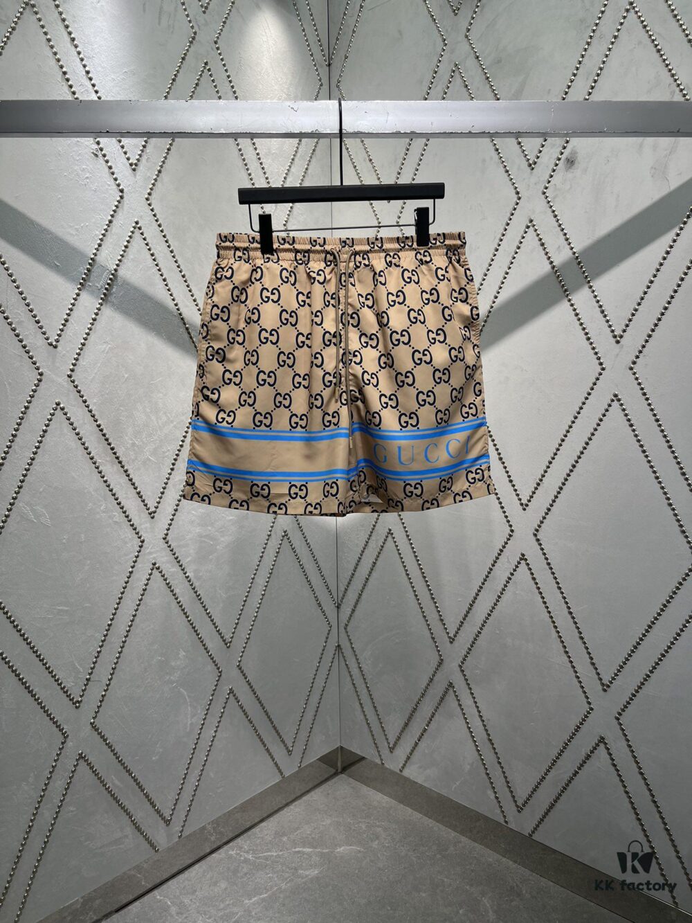 69314260908475d562cd9c69 G Brand 25SS New Arrival Striped Patchwork Full Print Letter Logo Jacquard Shorts