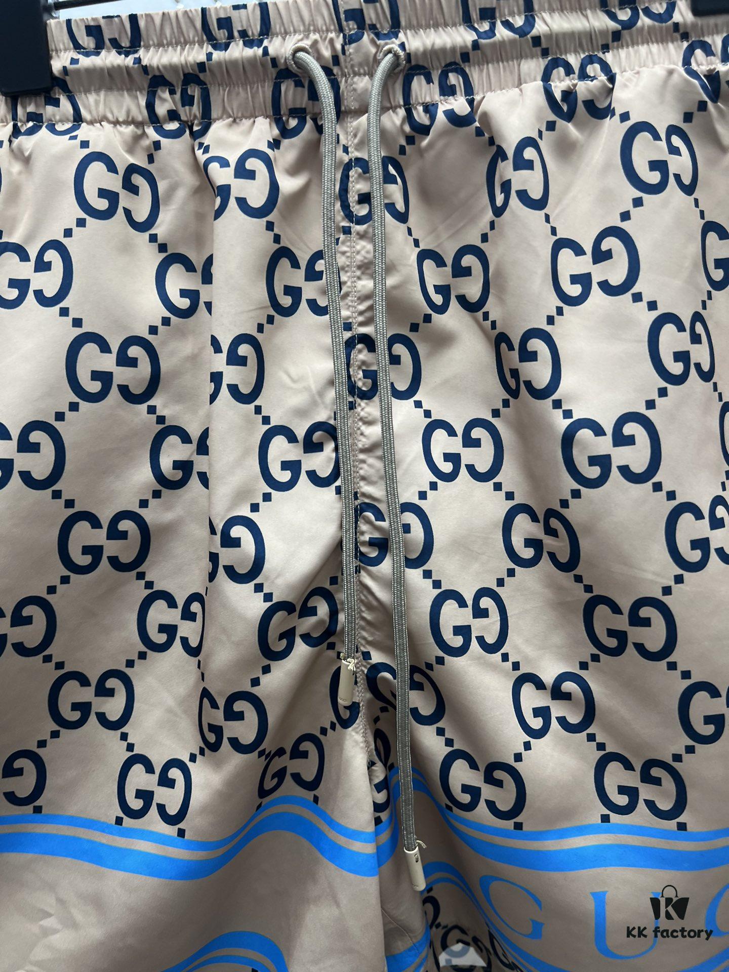 G Brand 25SS New Arrival Striped Patchwork Full Print Letter Logo Jacquard Shorts