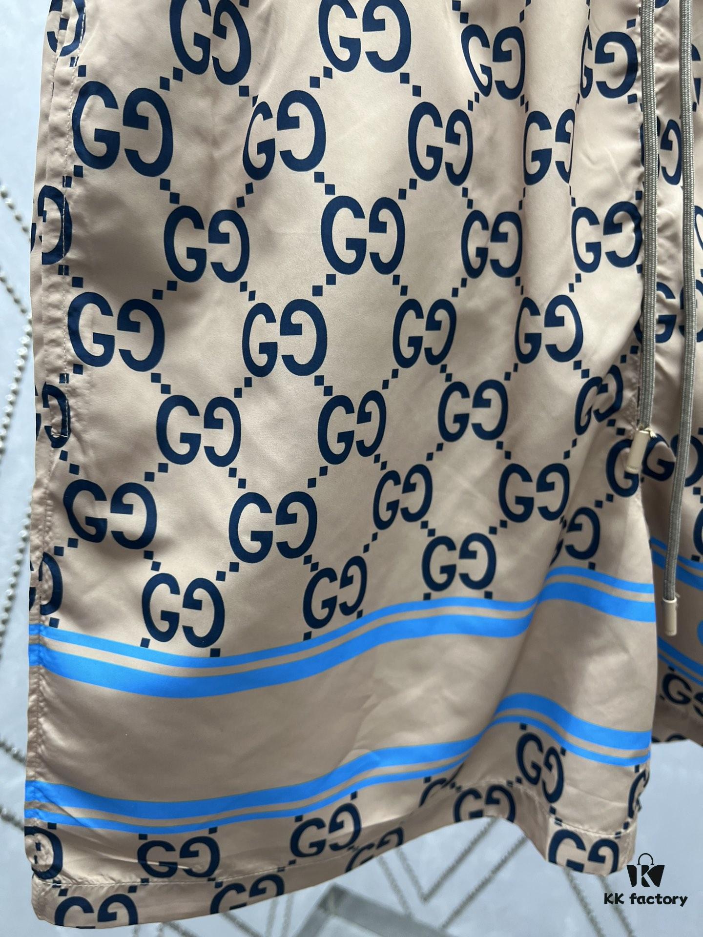 G Brand 25SS New Arrival Striped Patchwork Full Print Letter Logo Jacquard Shorts