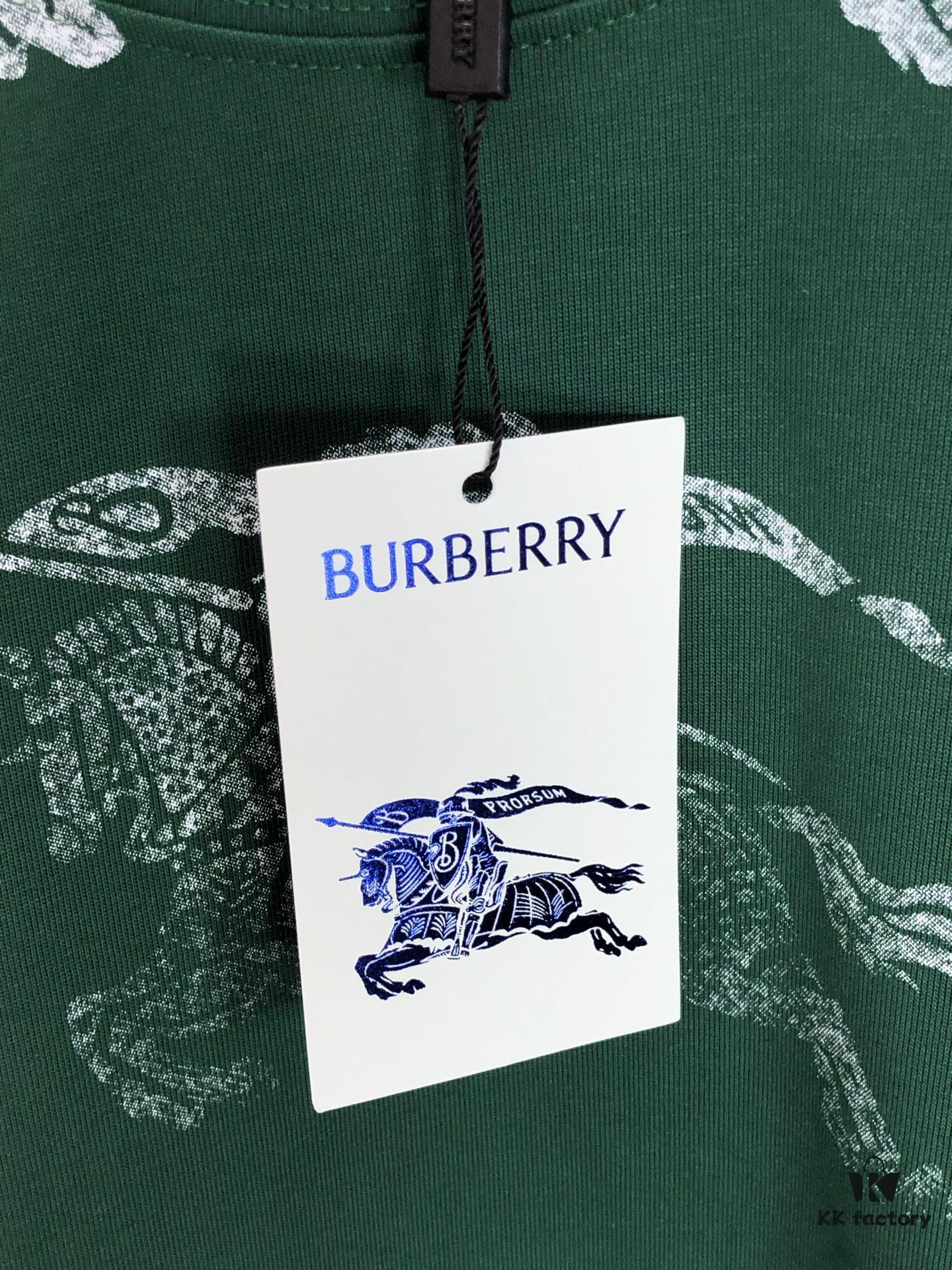 693142aa908475d562cd9c7f BURBERRY 2025 Spring/Summer New Arrival Round Neck Short Sleeve T-Shirt with All-Over Dot Print, Made from 320g Double-Yarn Combed Cotton Fabric, Slightly Loose Fit, Soft and Substantial Fabric Texture, Unisex Design
