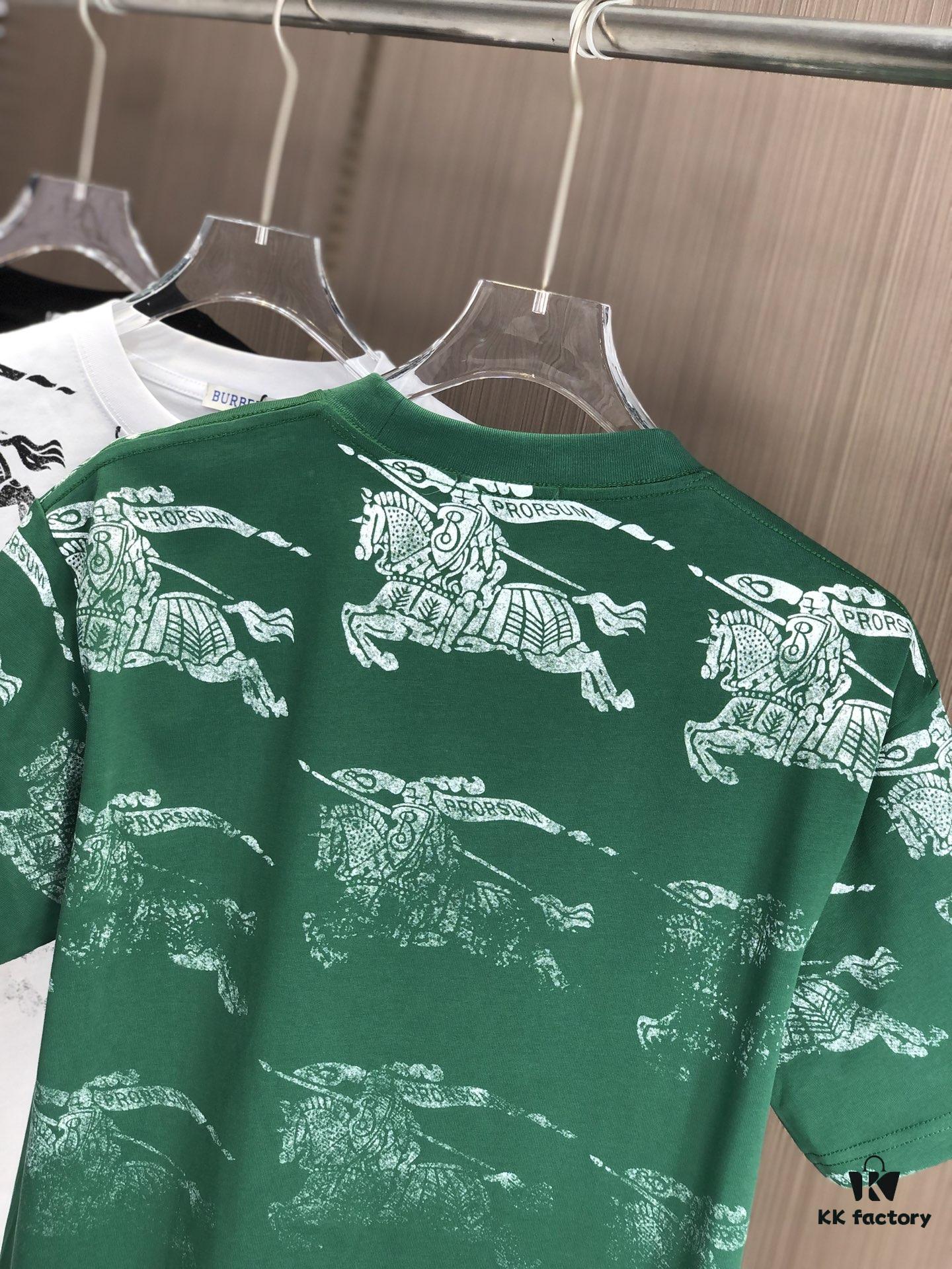 693142ba908475d562cd9c81 BURBERRY 2025 Spring/Summer New Arrival Round Neck Short Sleeve T-Shirt with All-Over Dot Print, Made from 320g Double-Yarn Combed Cotton Fabric, Slightly Loose Fit, Soft and Substantial Fabric Texture, Unisex Design