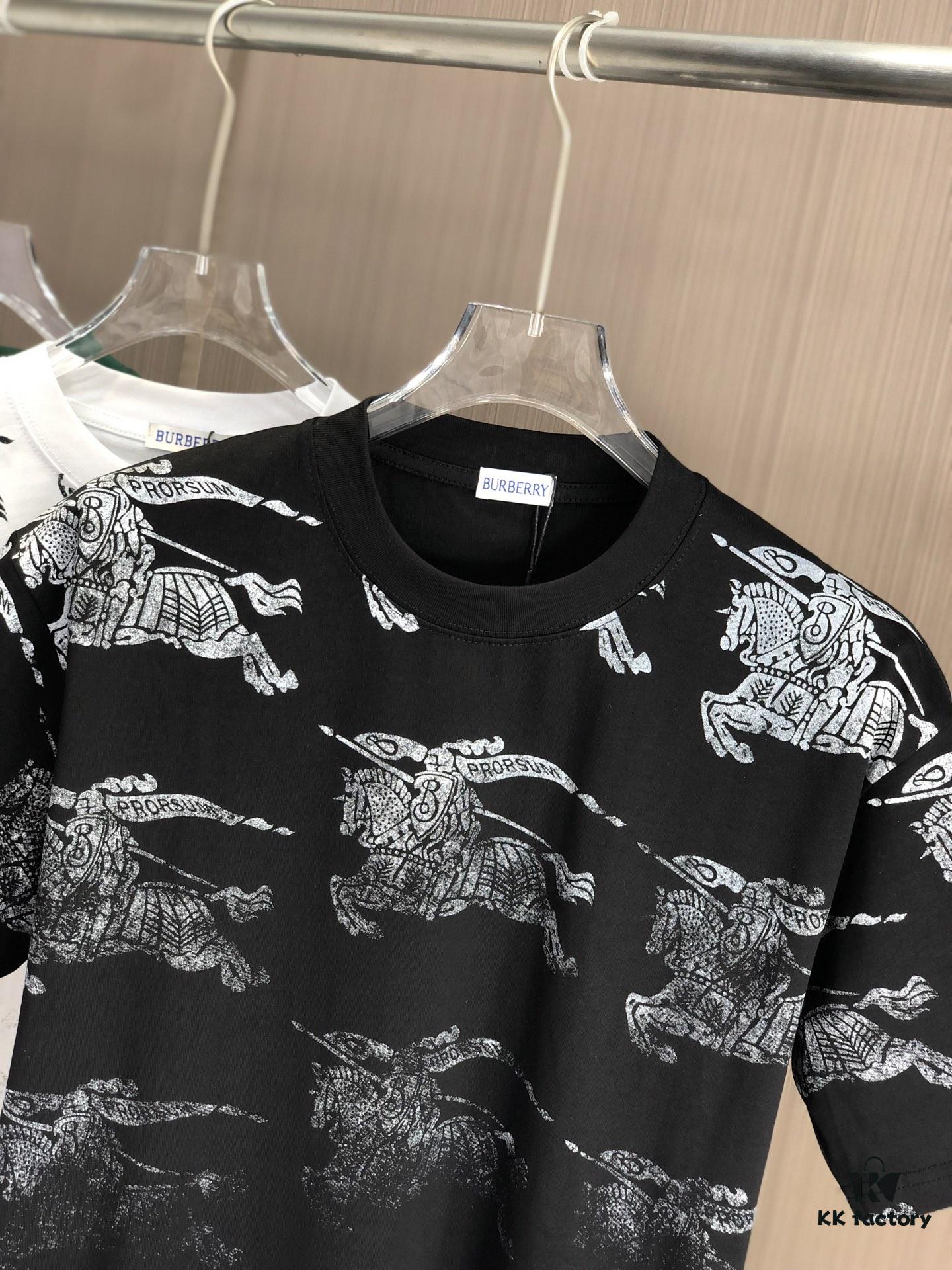693142d0908475d562cd9c83 BURBERRY 2025 Spring/Summer New Arrival Round Neck Short Sleeve T-Shirt with All-Over Dot Print, Made from 320g Double-Yarn Combed Cotton Fabric, Slightly Loose Fit, Soft and Substantial Fabric Texture, Unisex Design