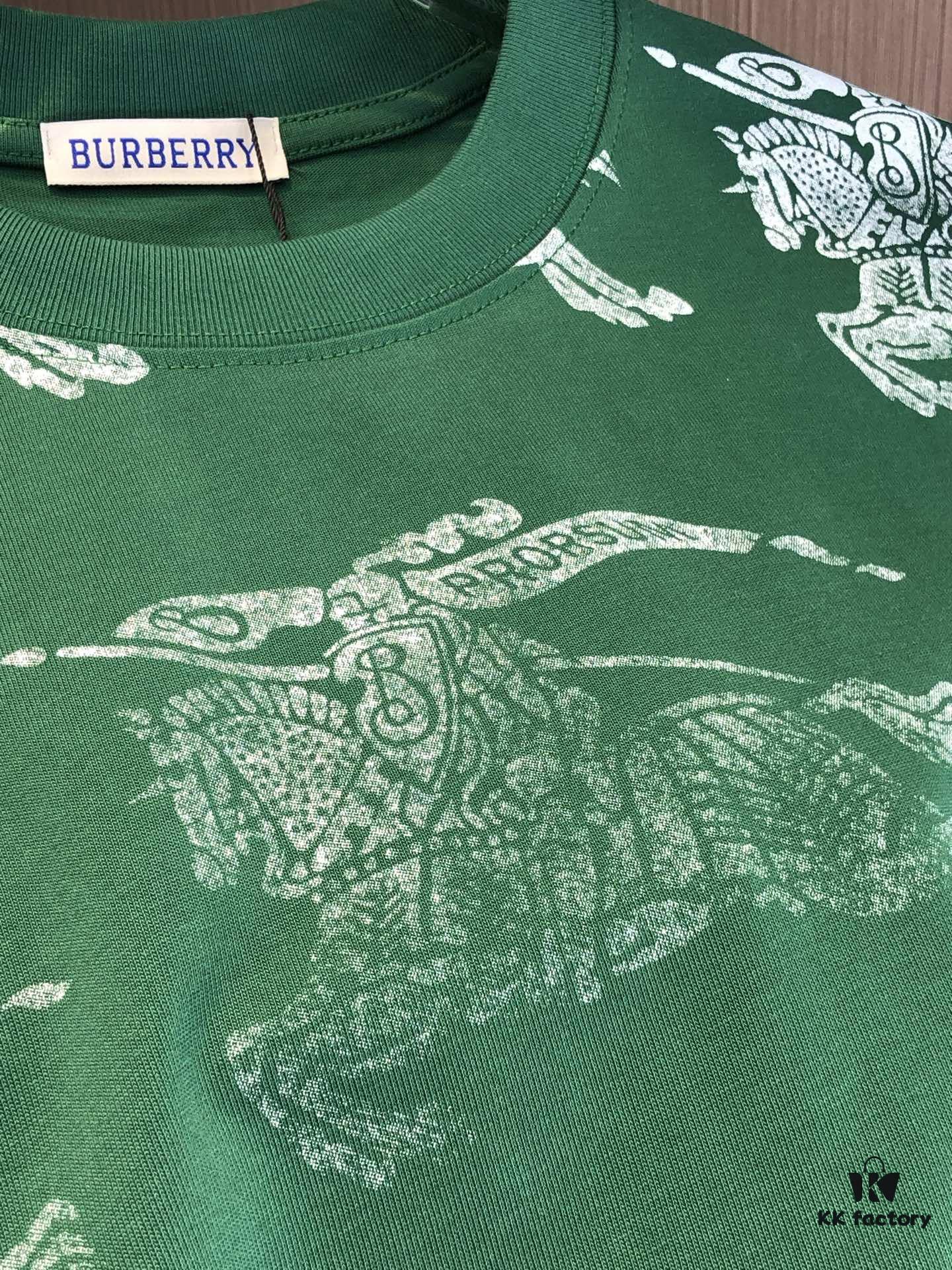 69314344908475d562cd9c89 BURBERRY 2025 Spring/Summer New Arrival Round Neck Short Sleeve T-Shirt with All-Over Dot Print, Made from 320g Double-Yarn Combed Cotton Fabric, Slightly Loose Fit, Soft and Substantial Fabric Texture, Unisex Design