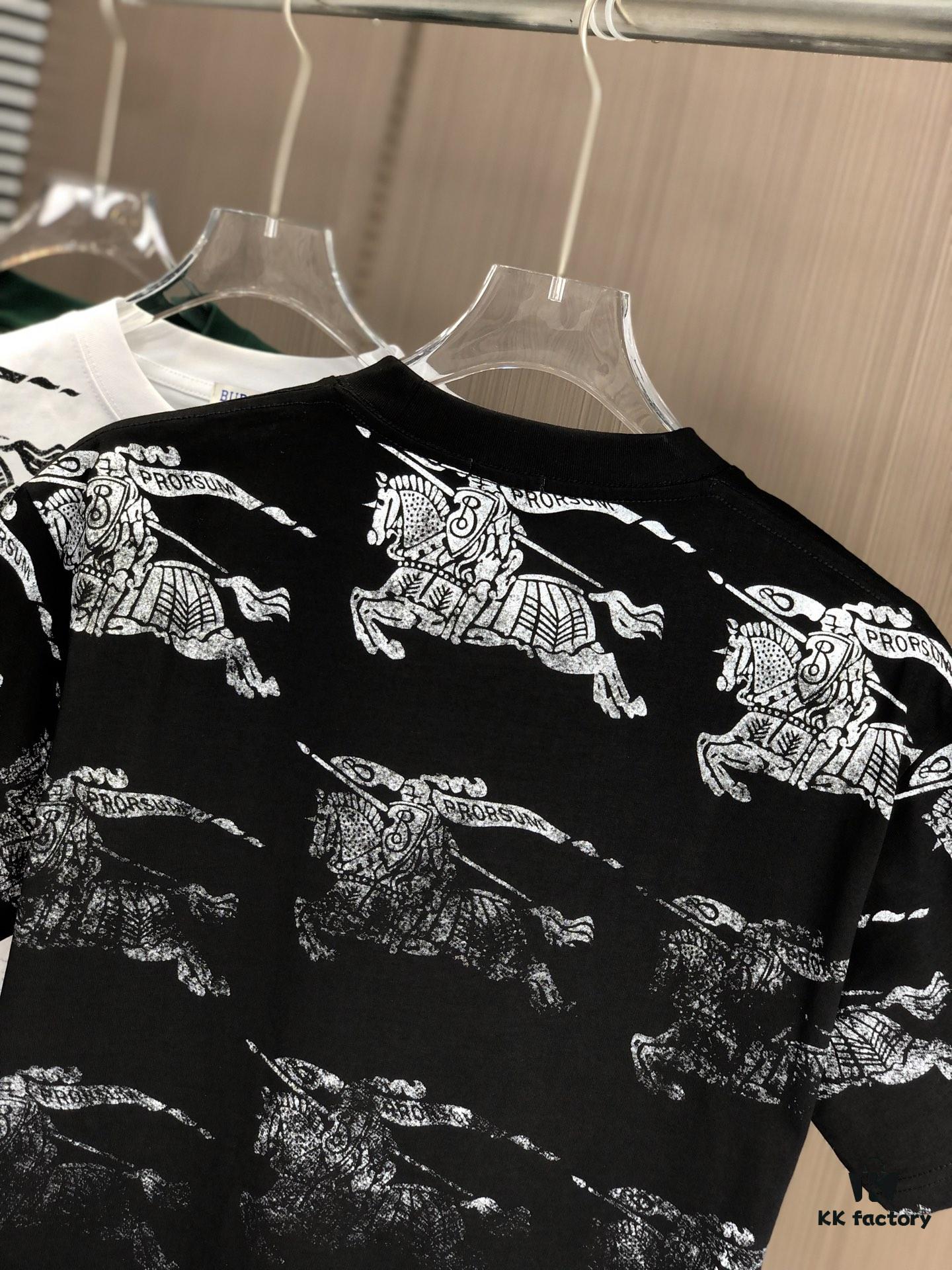 6931434c908475d562cd9c8a BURBERRY 2025 Spring/Summer New Arrival Round Neck Short Sleeve T-Shirt with All-Over Dot Print, Made from 320g Double-Yarn Combed Cotton Fabric, Slightly Loose Fit, Soft and Substantial Fabric Texture, Unisex Design