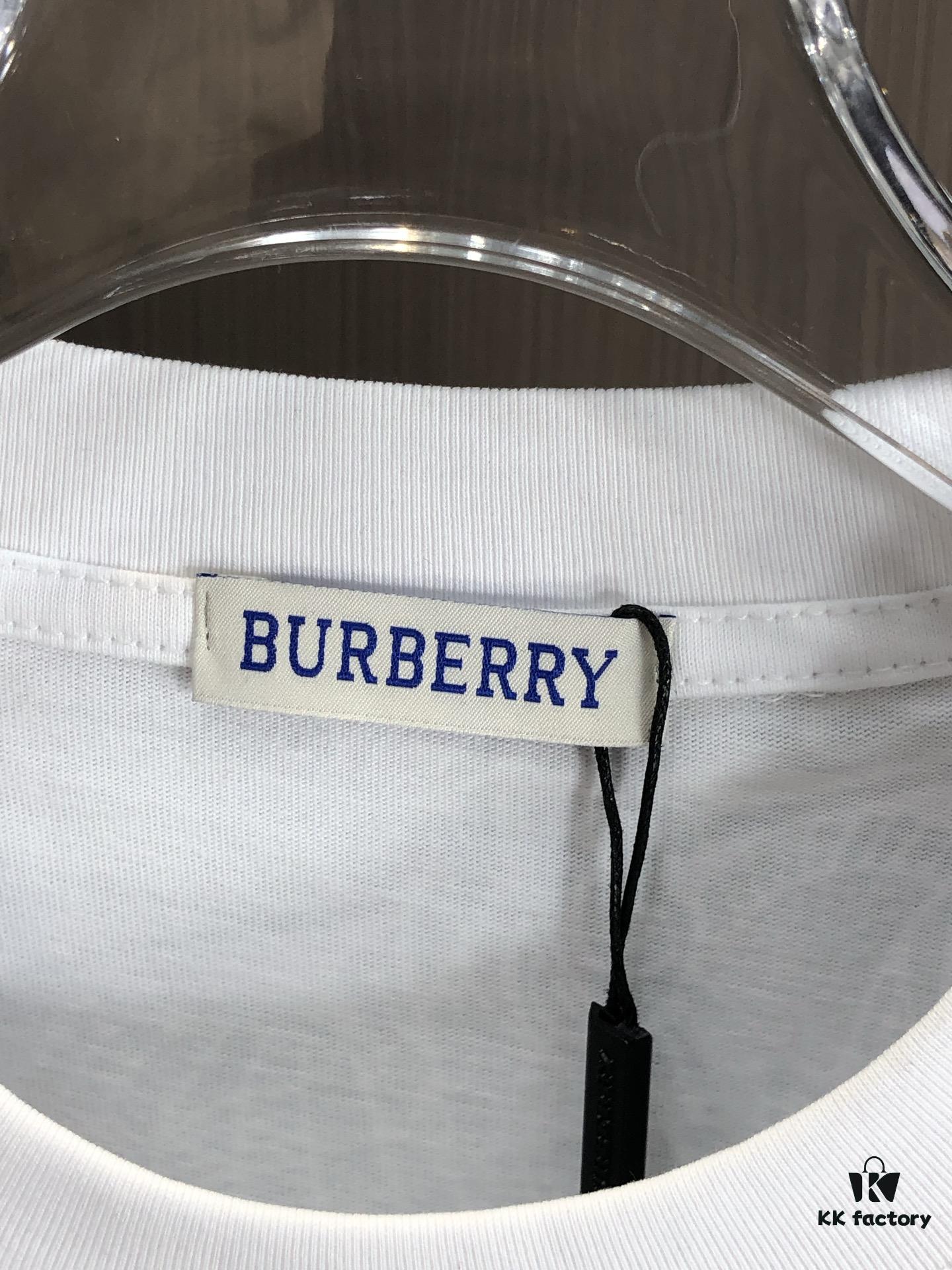 69314363908475d562cd9c8f BURBERRY 2025 Spring/Summer New Arrival Round Neck Short Sleeve T-Shirt with All-Over Dot Print, Made from 320g Double-Layer Combed Cotton Fabric, Slightly Loose Fit, Soft and Substantial Fabric Texture, Unisex Design