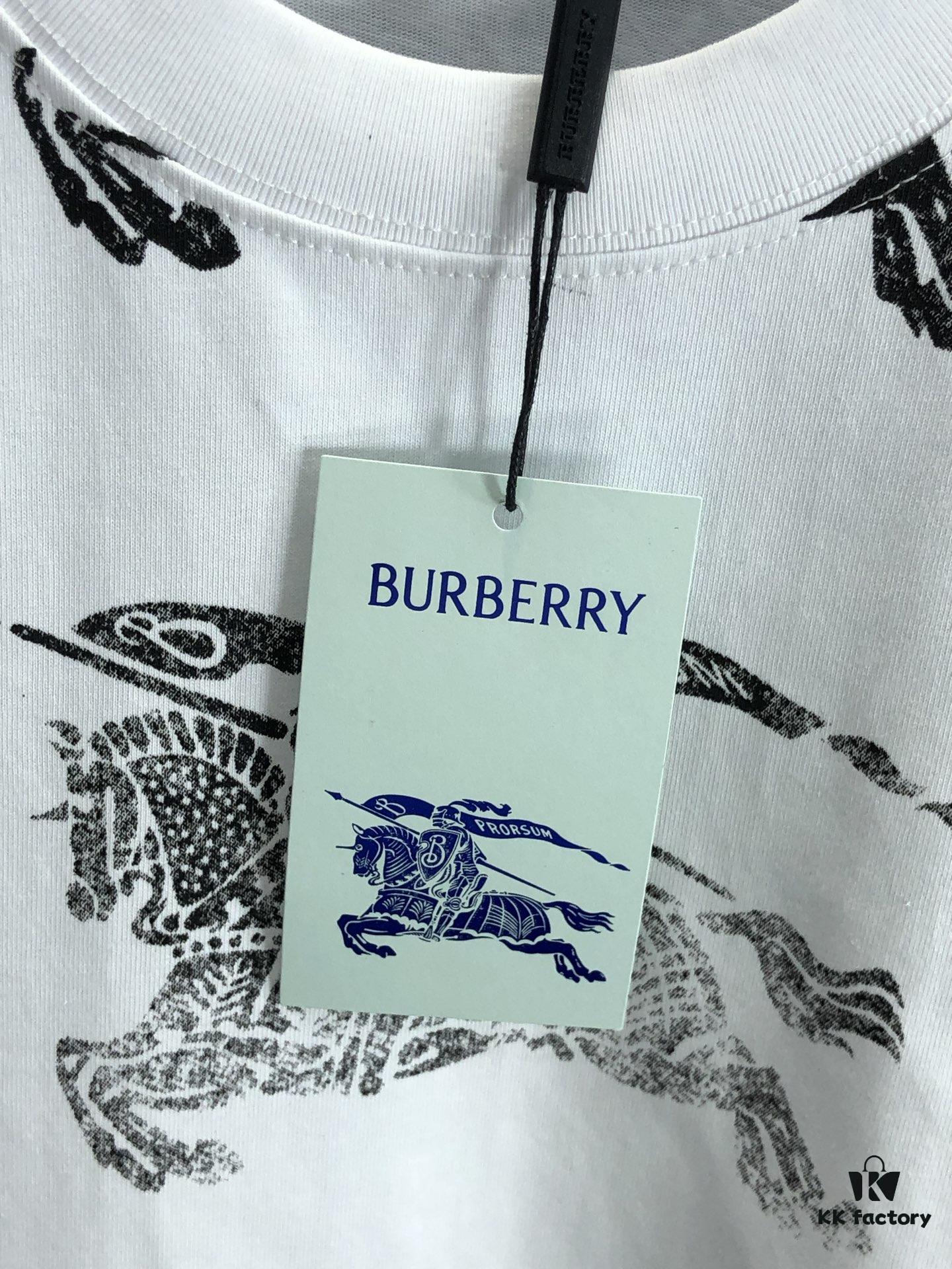 69314366908475d562cd9c90 BURBERRY 2025 Spring/Summer New Arrival Round Neck Short Sleeve T-Shirt with All-Over Dot Print, Made from 320g Double-Layer Combed Cotton Fabric, Slightly Loose Fit, Soft and Substantial Fabric Texture, Unisex Design