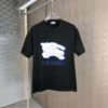 69314380908475d562cd9c94 BURBERRY 2025 Spring/Summer New Arrival Round Neck Short Sleeve T-Shirt with Contrasting Embroidery, 320g Double Combed Cotton Fabric, Slightly Loose Unisex Fit