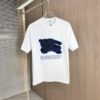 693143c0908475d562cd9c9c BURBERRY 2025 Spring/Summer New Arrival Round Neck Short Sleeve T-Shirt with Contrasting Patch Embroidery, 320g Double Combed Cotton Fabric, Slightly Loose Unisex Fit