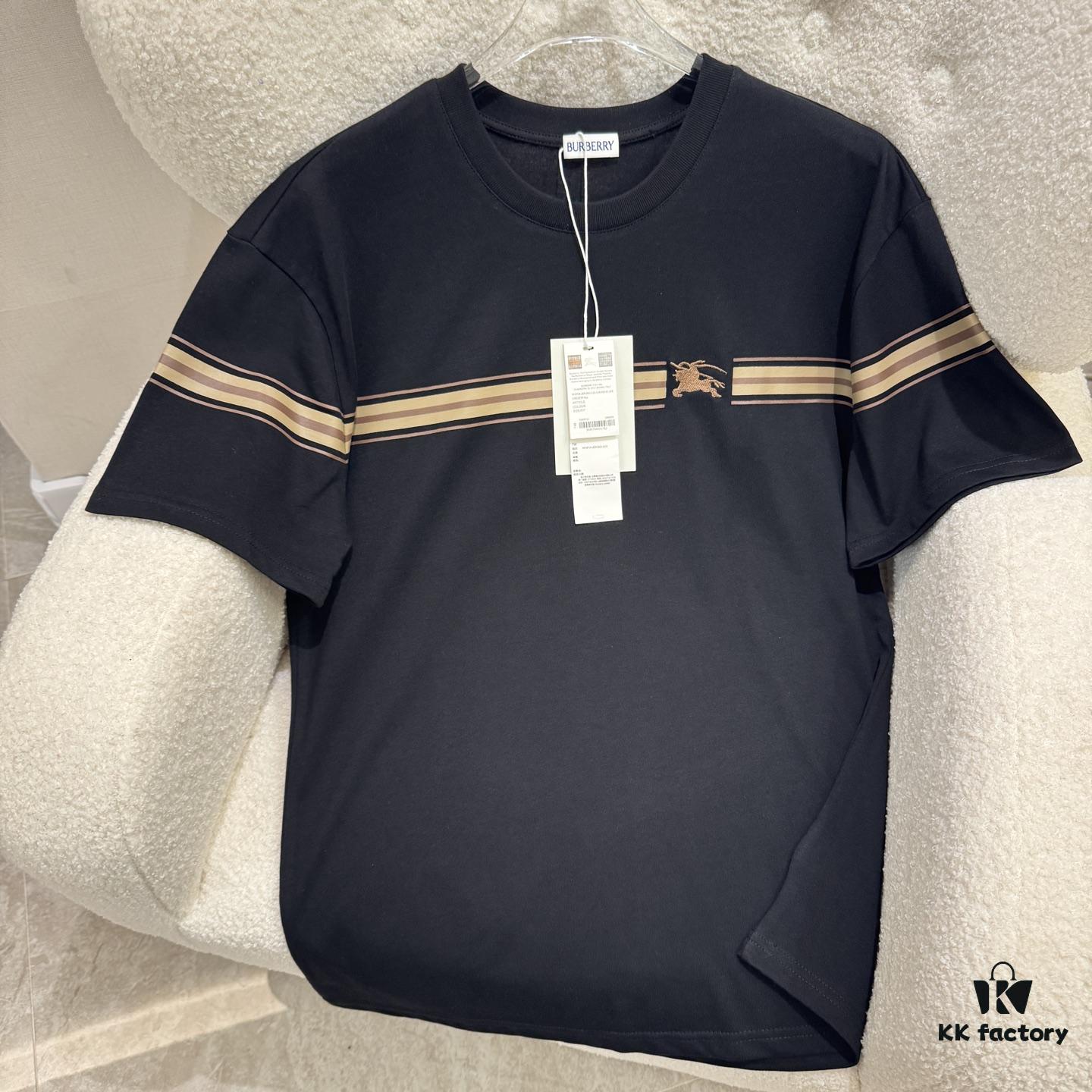 69314588908475d562cd9cf7 BURBERRY 2025 Spring-Summer New Arrival Short Sleeve T-Shirt, Runway-Inspired Fashion Casual Tee with Designer Logo, Premium 100% Cotton