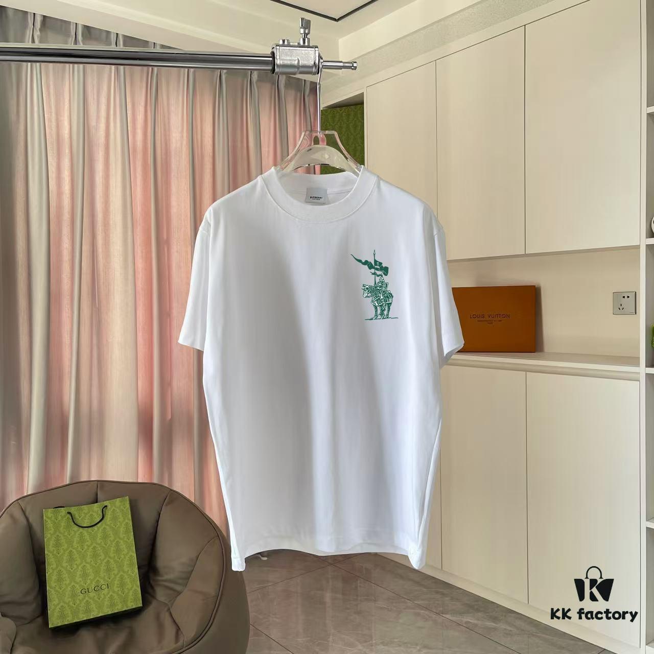 BURBERRY 2025 Summer New Arrival Personalized Letter Logo Print Custom 300g Fabric Short Sleeve T-Shirt Unisex