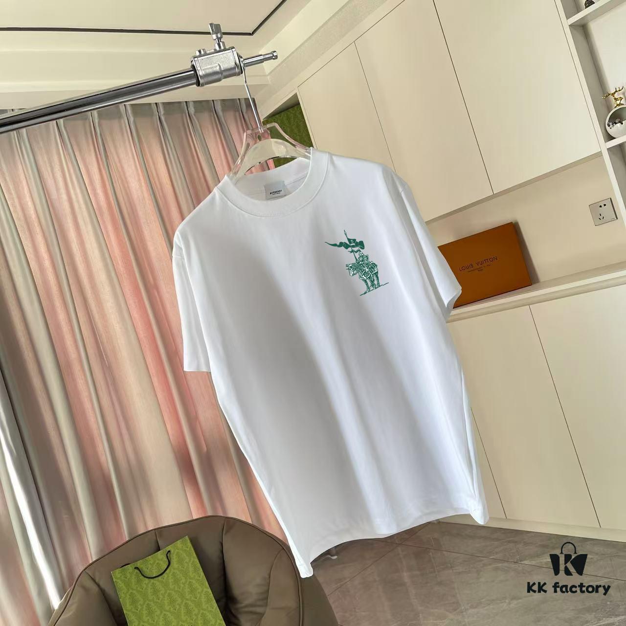 BURBERRY 2025 Summer New Arrival Personalized Letter Logo Print Custom 300g Fabric Short Sleeve T-Shirt Unisex
