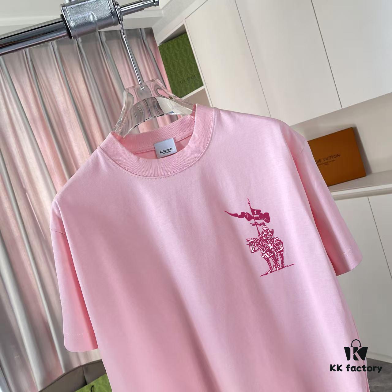 693146e6908475d562cd9d58 BURBERRY 2025 Summer New Arrival Personalized Letter Logo Print Short Sleeve T-Shirt, Custom 300g Fabric, Unisex Design