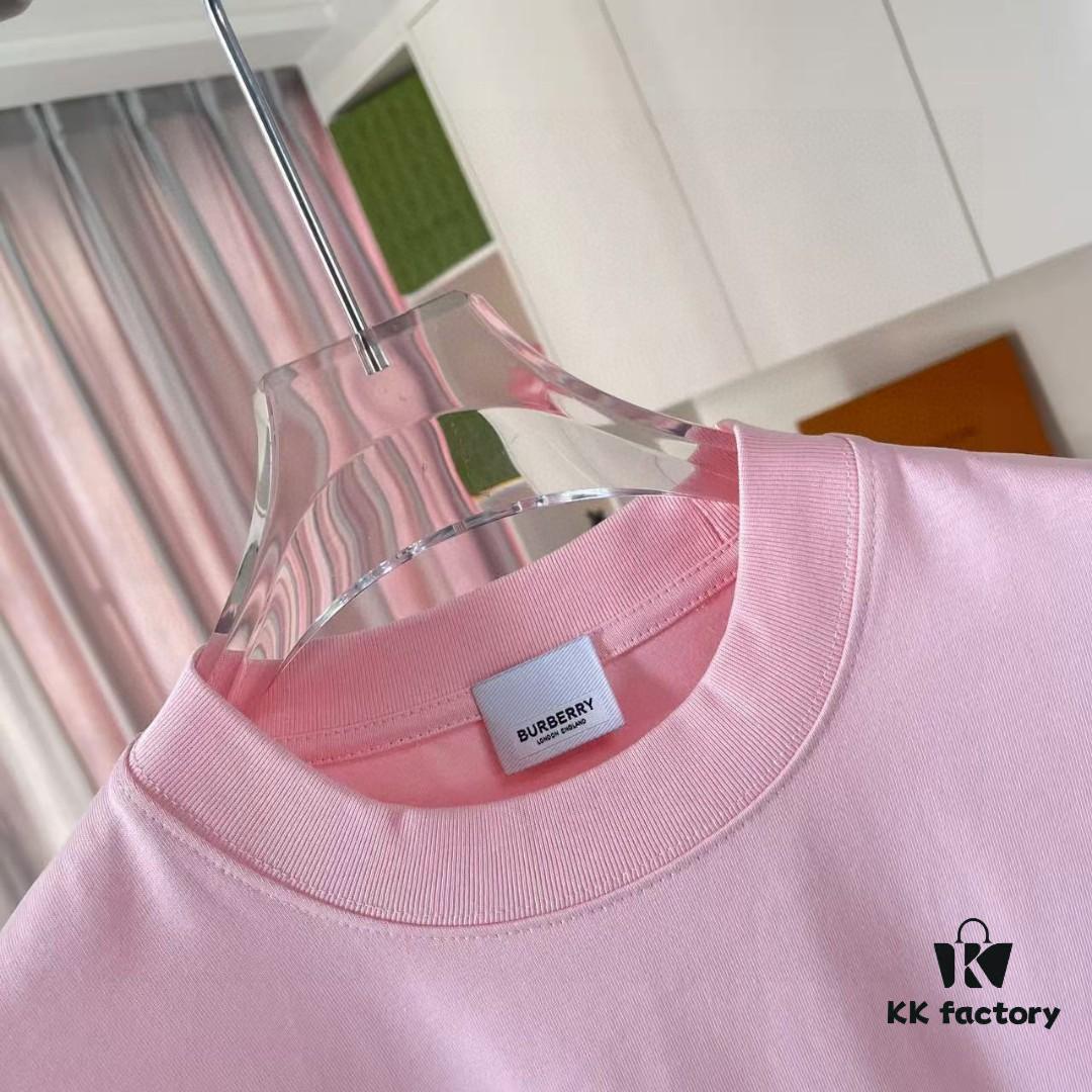 693146ed908475d562cd9d5b BURBERRY 2025 Summer New Arrival Personalized Letter Logo Print Short Sleeve T-Shirt, Custom 300g Fabric, Unisex Design