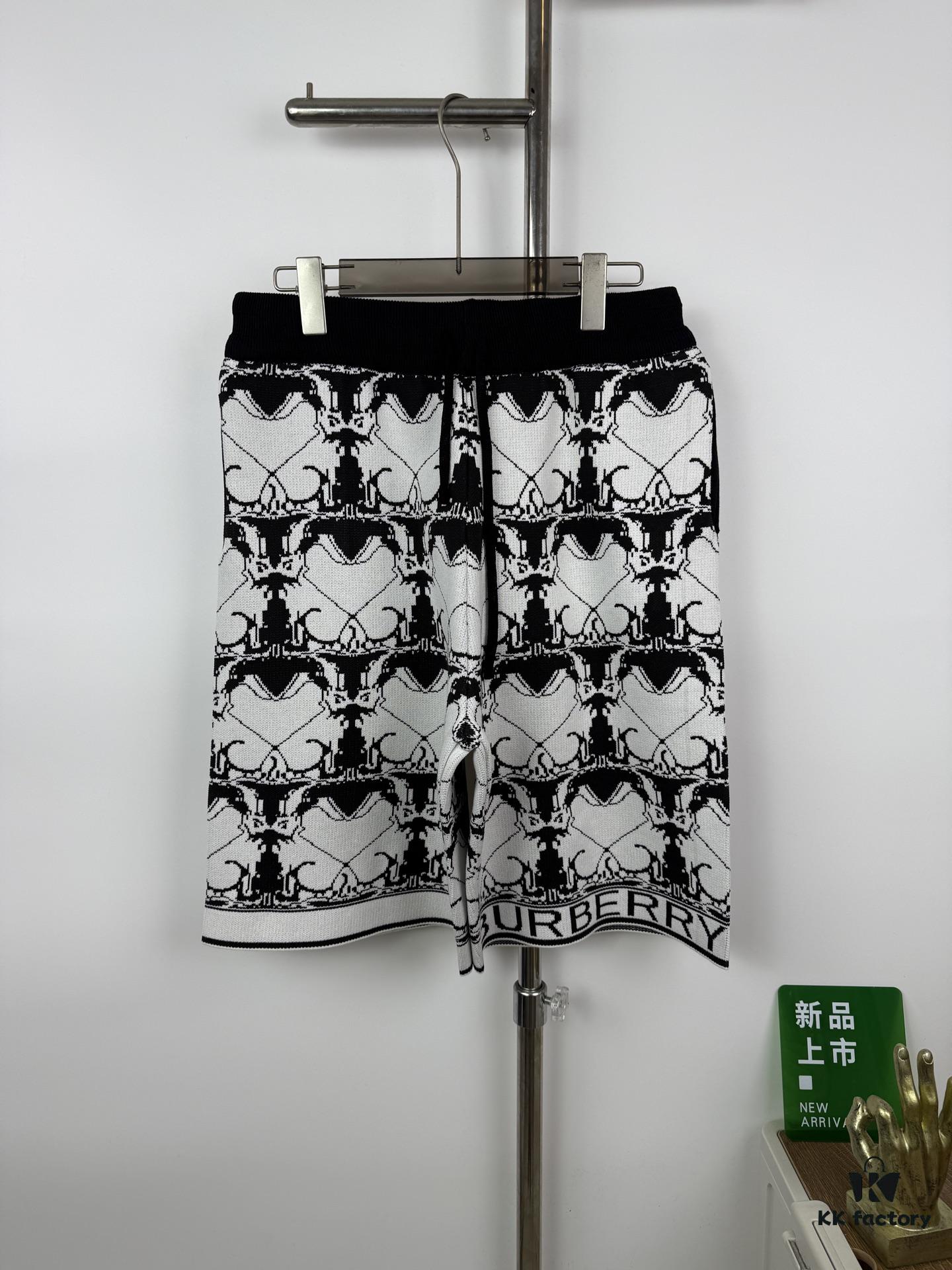 69314801908475d562cd9d95 New BURBERRY BARBOUR Printed Knitted Short Pants