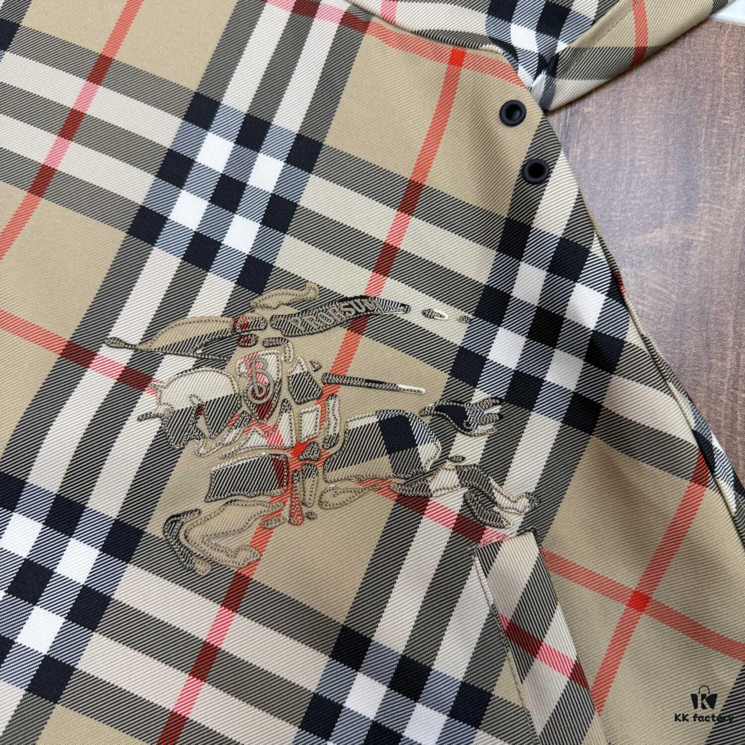 693149f2908475d562cd9e14 New Burberry Check Pattern Knight Horse Double-Sided Lightweight Hooded Jacket