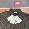 New Burberry 24SS Embroidered Check Cotton Shirt