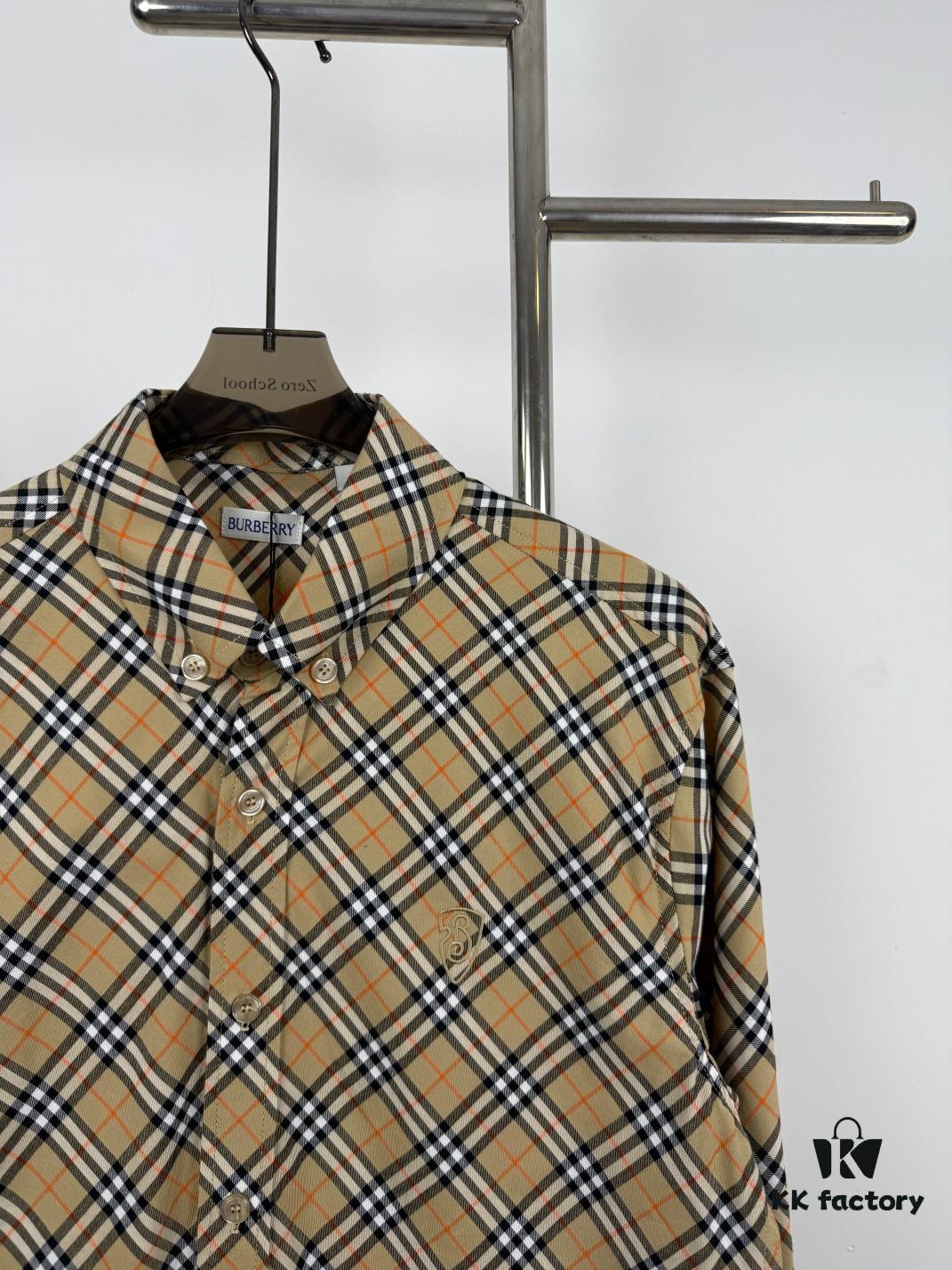 69314a24908475d562cd9e23 New Burberry 24SS Embroidered Check Cotton Shirt