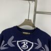 New BURBERRY Classic Blue Equestrian Knight Jacquard Crew-Neck Knit Sweater for Couples - Premium Original Single Version