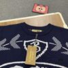 New BURBERRY Classic Blue Equestrian Knight Jacquard Crew-Neck Knit Sweater for Couples - Premium Original Single Version
