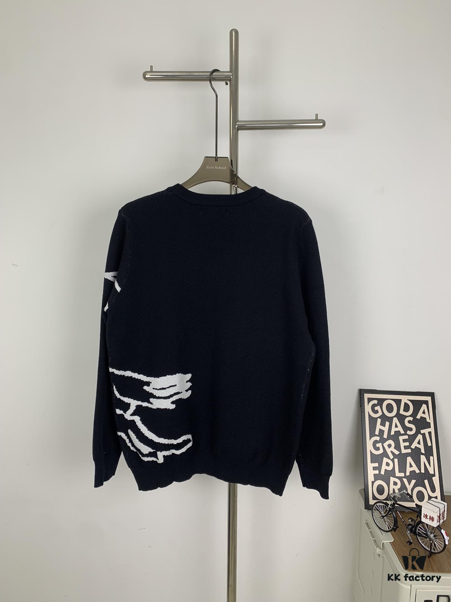 69314a61908475d562cd9e37 New BURBERRY BBR 24SS Limited Edition Equestrian Knight Black Horse Jacquard Knitwear Unisex Crew Neck Sweater