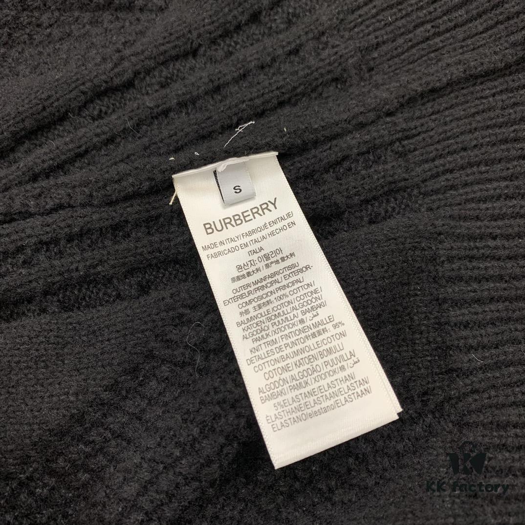 69314a9c908475d562cd9e47 New Burberry 2024 Fall/Winter Black Patchwork Sweater Unisex Classic Plaid Design Hand-Cut Distressed Detail High-Density Knitwear