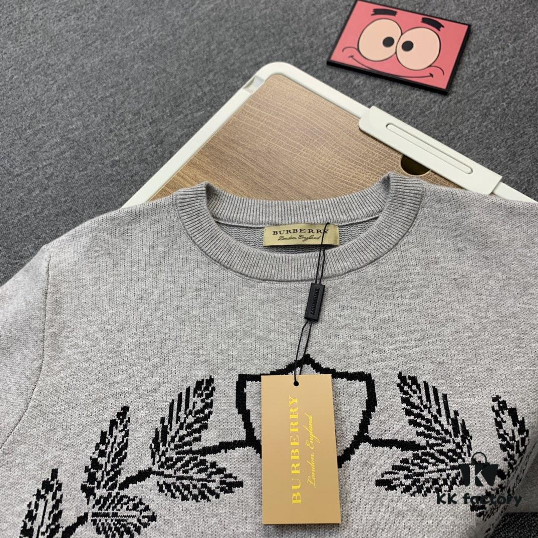 69314afb908475d562cd9e59 New BURBERRY Classic Horse and Wheat Jacquard Crew Neck Sweater