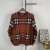 69314b22908475d562cd9e64 New Burberry 2024 Classic Striped Plaid Double Jacquard Crew Neck Knit Sweater