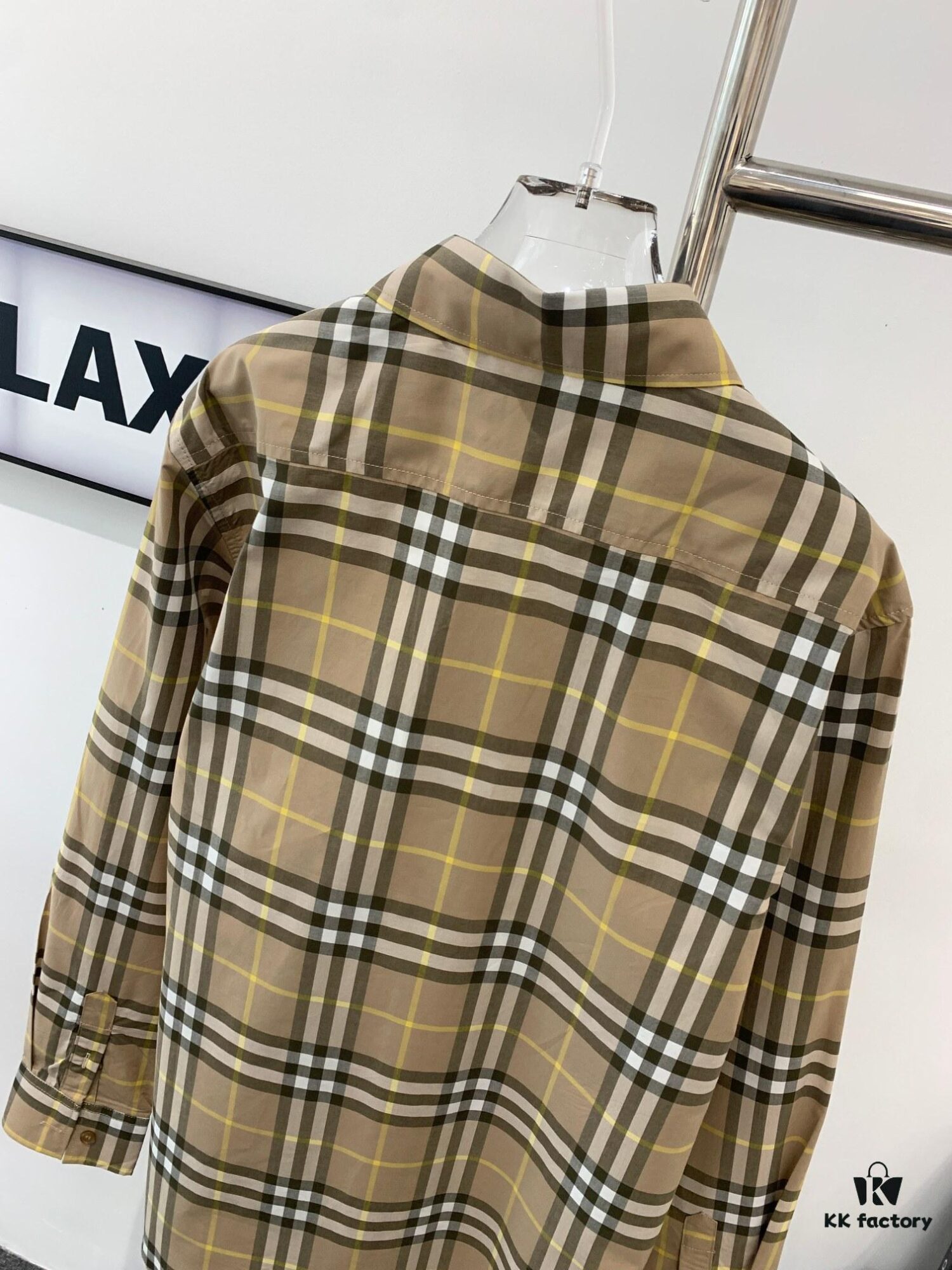 69314c06908475d562cd9e8f New BURBERRY/Barbouri Classic Yellow Tartan Stripe Long Sleeve Shirt, Iconic BBR Brand Checkered Pattern Shirt