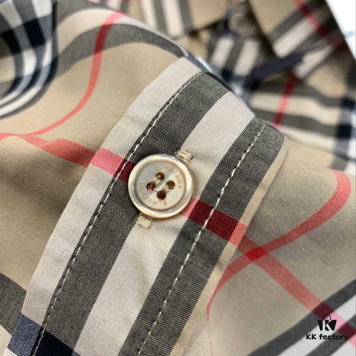 69314c2f908475d562cd9e9d New Burberry Classic Stripe Long-Sleeve Shirt, Iconic BBR Brand Checkered Pattern Shirt, Best-Selling Counter Style