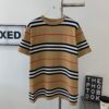 69314c38908475d562cd9ea0 New BURBERRY 2023 Summer Linen Stripe Knitted Short Sleeve T-Shirt