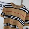 69314c40908475d562cd9ea2 New BURBERRY 2023 Summer Linen Stripe Knitted Short Sleeve T-Shirt