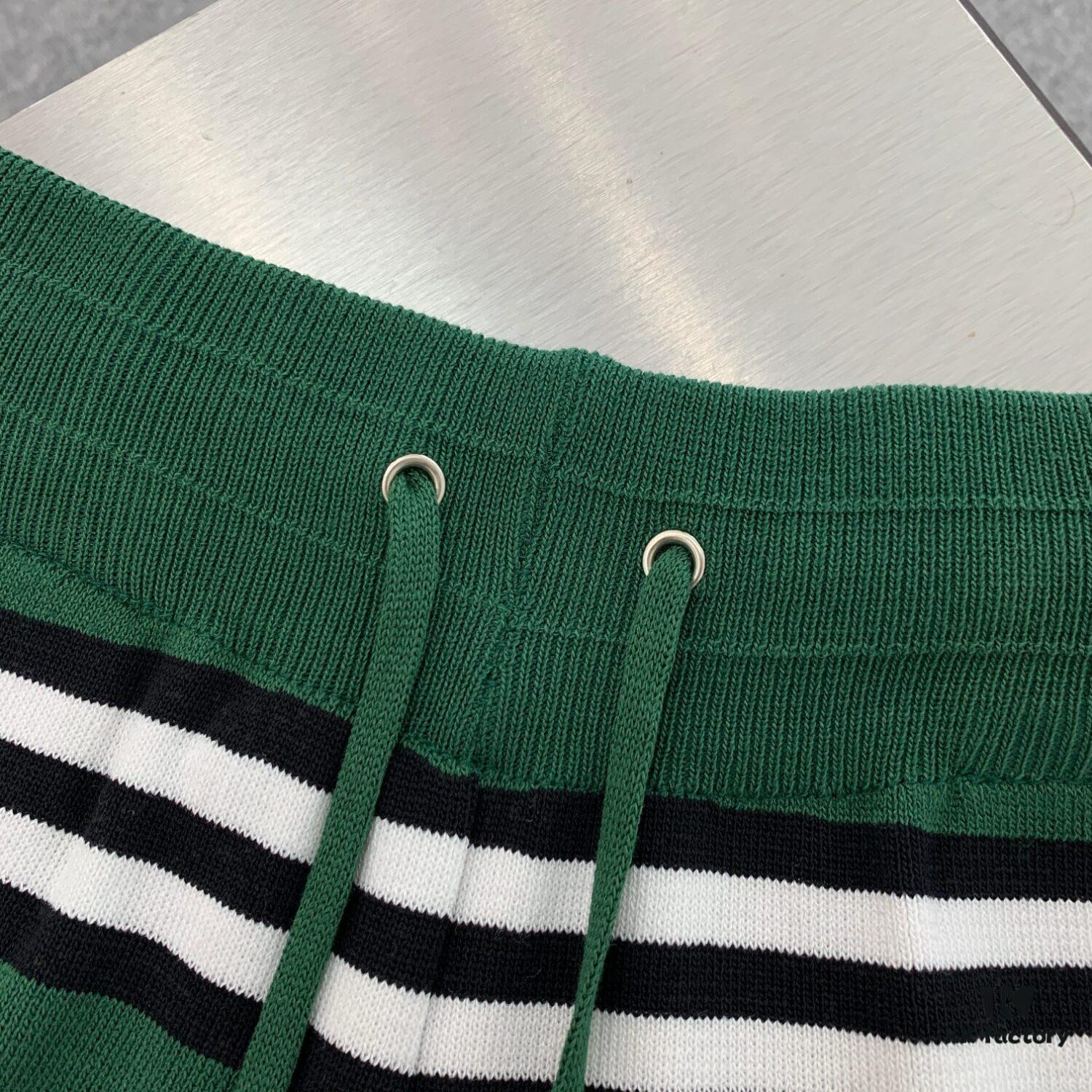 69314d02908475d562cd9eca New Burberry Classic Green Striped Knit Straight Shorts Unisex