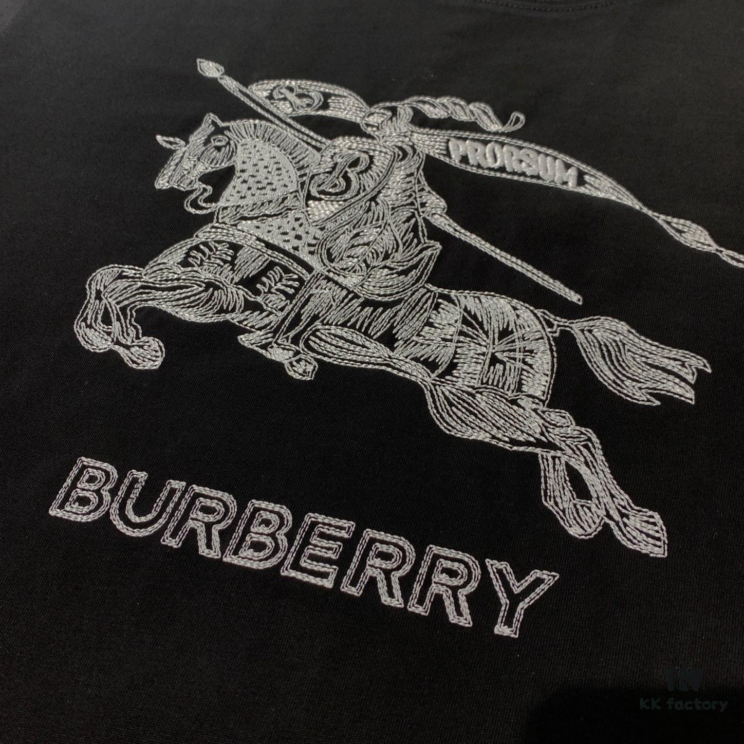 69314d5d908475d562cd9ed7 New BBR Burberry 24SS Embroidered 3D Horse Short Sleeve T-Shirt