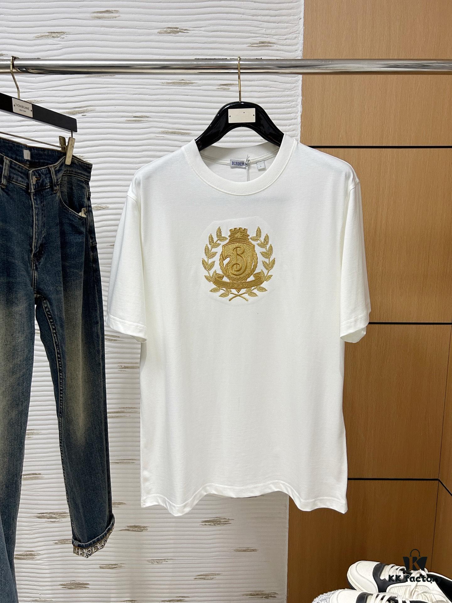 69314ebc908475d562cd9f2a Burberry, 2025 Latest Short Sleeve T-Shirt, Stylish and Fashionable with Exquisite Embroidered Logo on Chest, Simple and Versatile Design