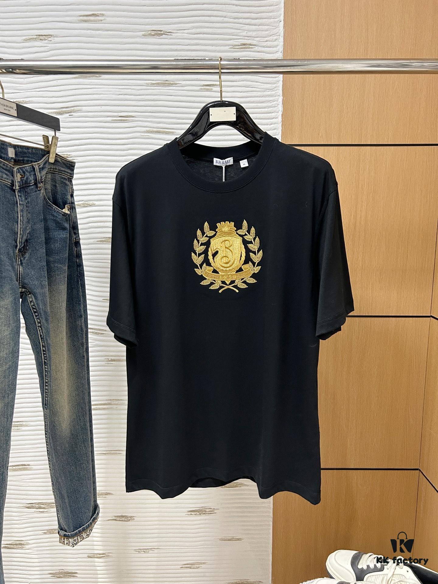69314ede908475d562cd9f33 Burberry, 2025 Latest Short Sleeve T-Shirt, Stylish and Handsome with Exquisite Embroidered Logo on Chest, Simple and Versatile Design