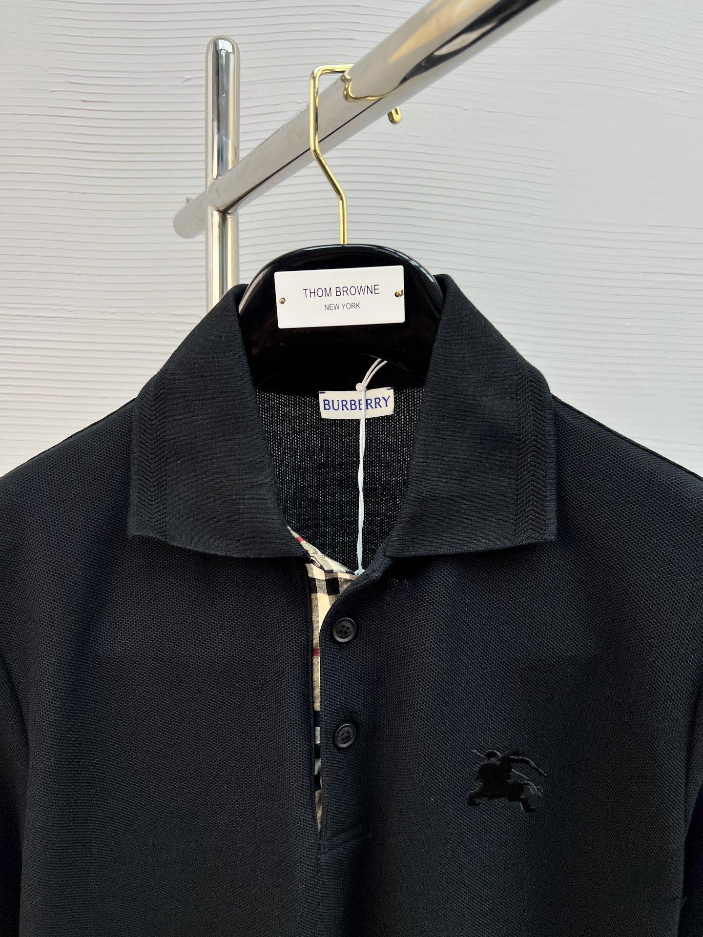 69315054908475d562cd9f8d BBR 25SS Spring Summer Polo Shirt Black and White Printed Crew Neck Short Sleeve T-Shirt