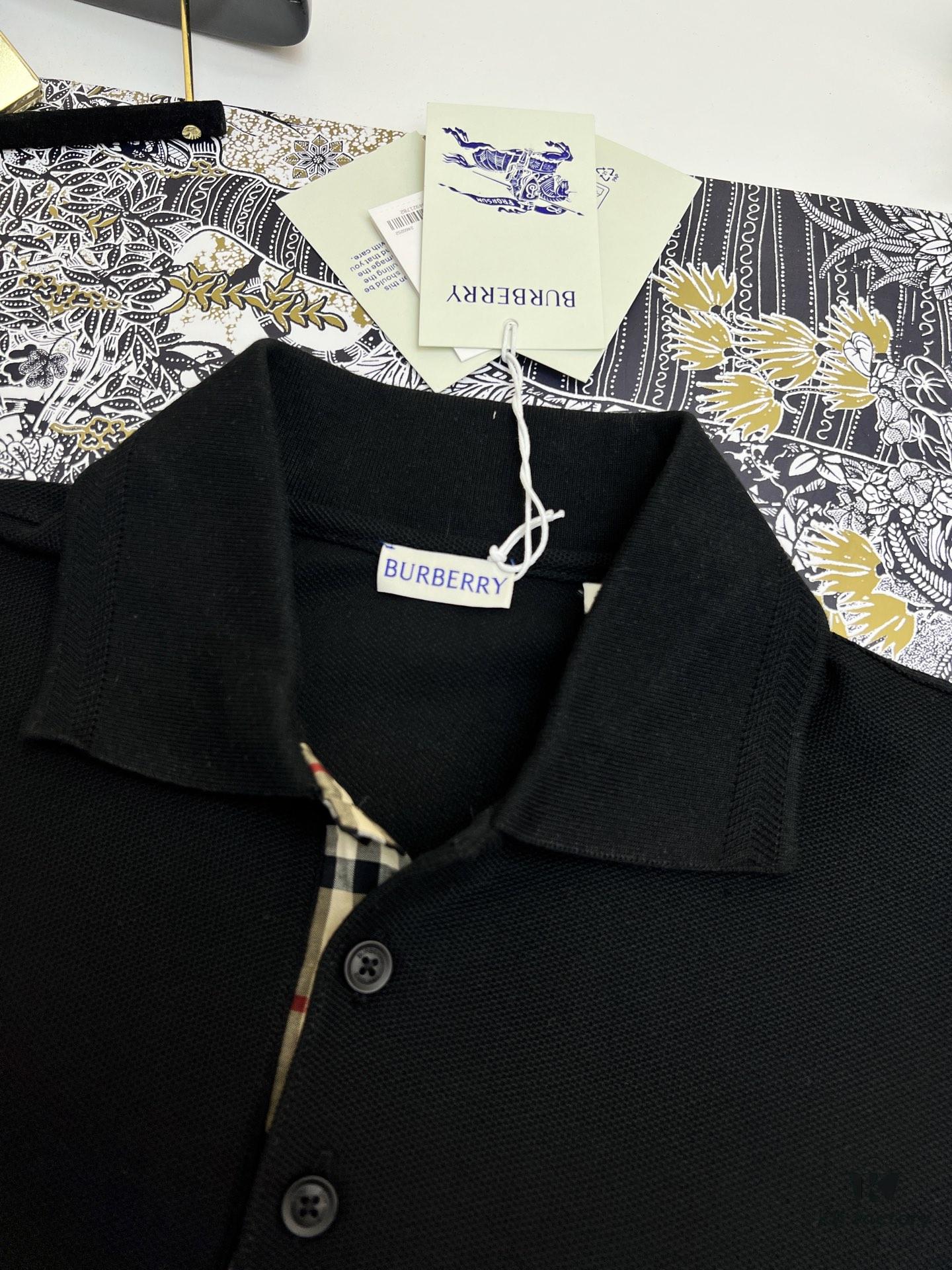 69315062908475d562cd9f90 BBR 25SS Spring Summer Polo Shirt Black and White Printed Crew Neck Short Sleeve T-Shirt
