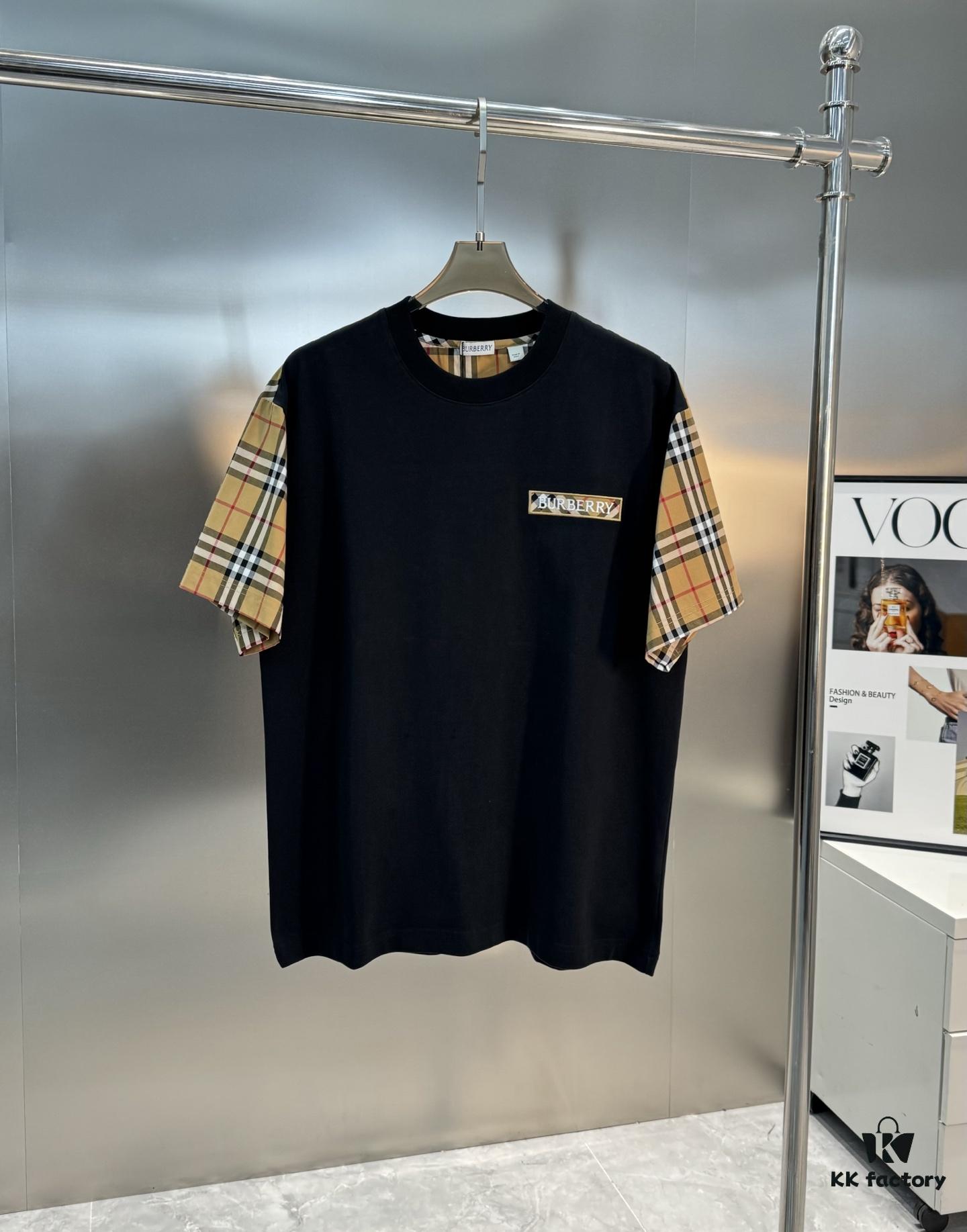 693153aa908475d562cda038 BBR* Baboli 2025 SS Limited Edition T-Shirt, Unisex Design, Premium 260g Fully Combed Cotton, 3D Embroidered Brand Letter on Chest, Plaid Panel Detail on Sleeves and Back with Textured Tactile Effect, Oversized Slightly Expanded Fit, Triple Labels Complete, Colors: Black, White, European Size: S-XL (Recommended Size M for Height 175cm/Weight 70kg)
